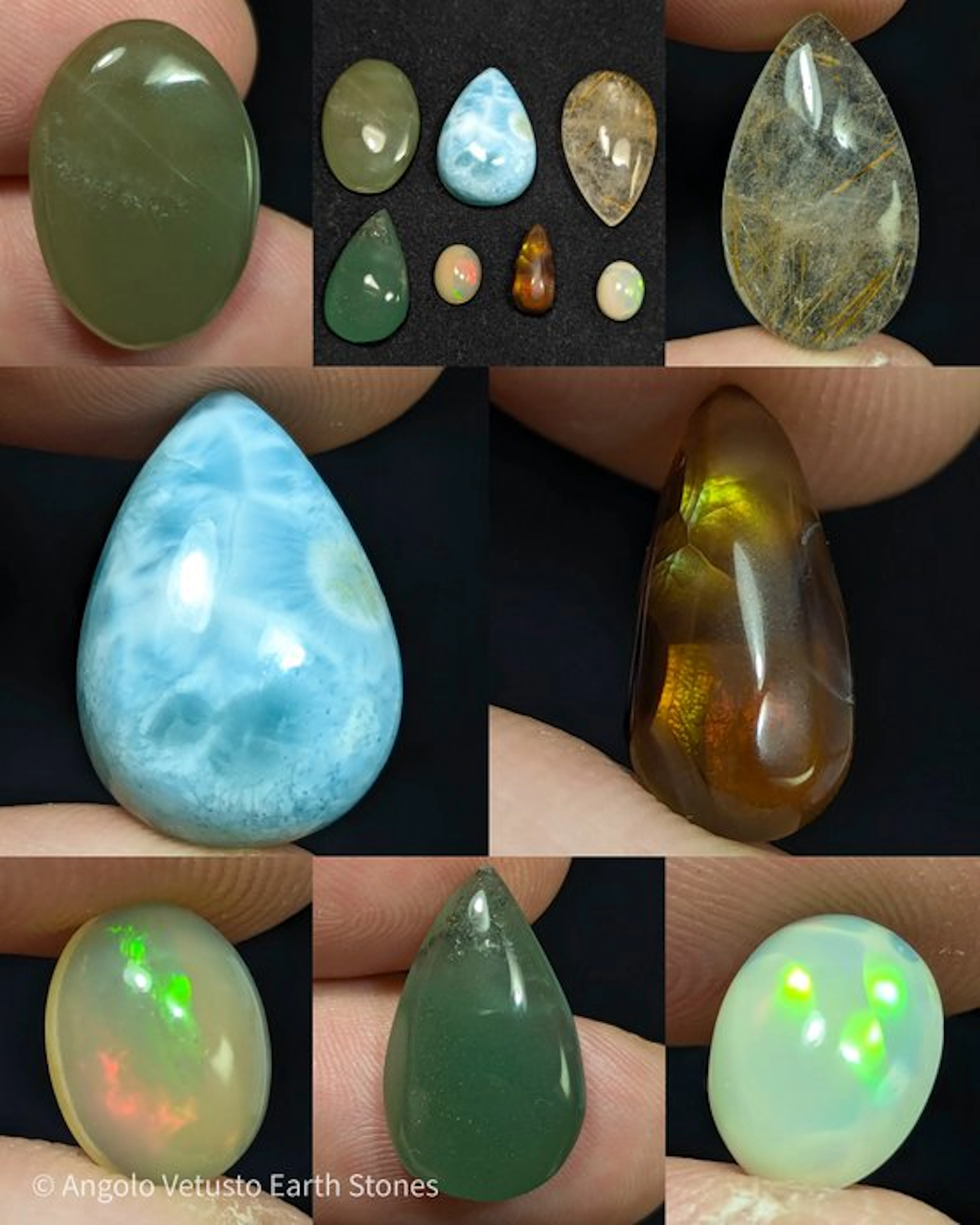 66.82 ct – Natural Gemstone Cabochon Collection – Larimar