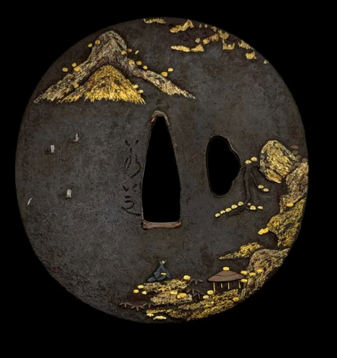 Tsuba Shibayama design Jakushi School - Japan - Edo Period (1600-1868)