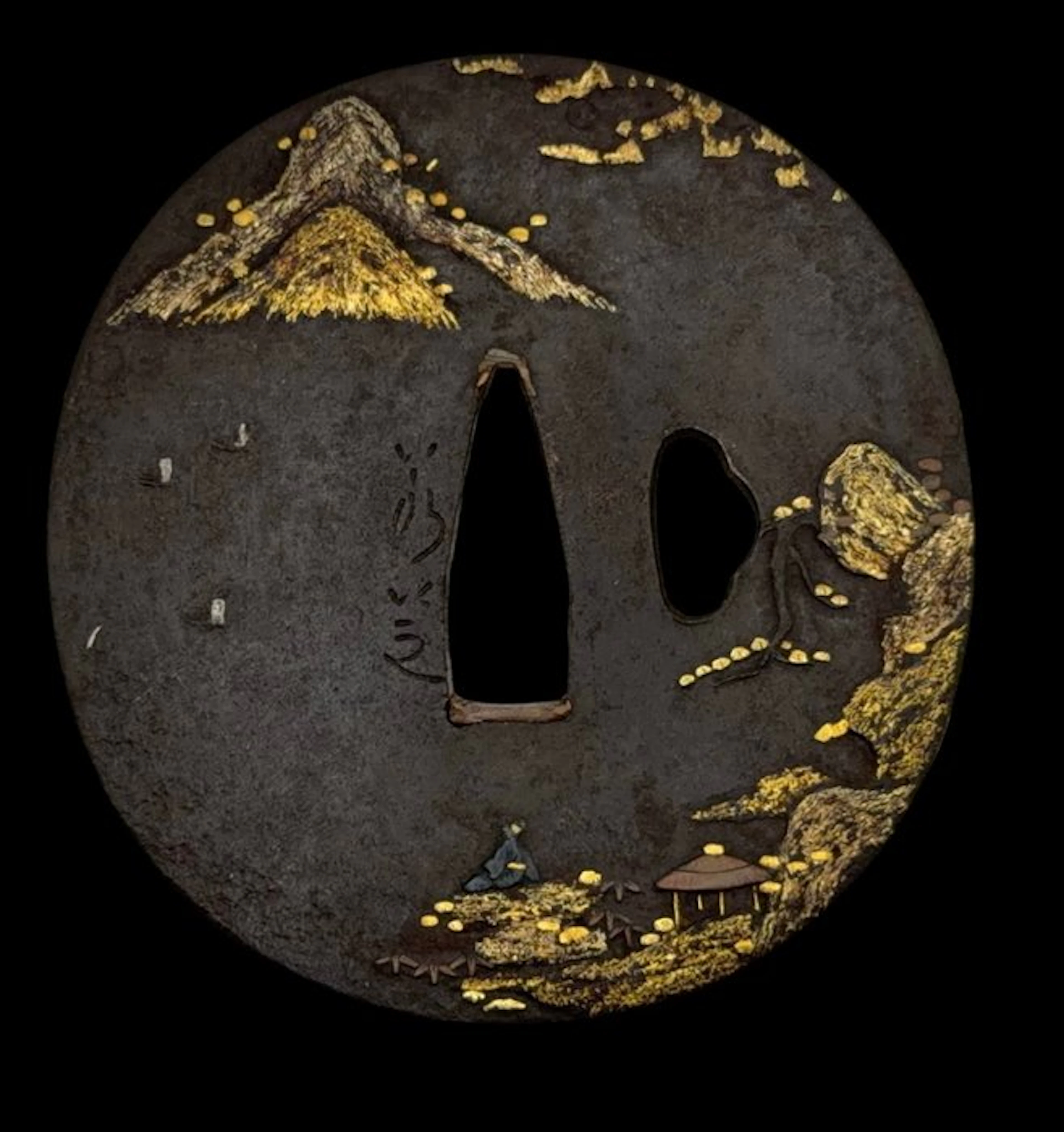 Tsuba Shibayama design Jakushi School - Japan - Edo Period (1600-1868)