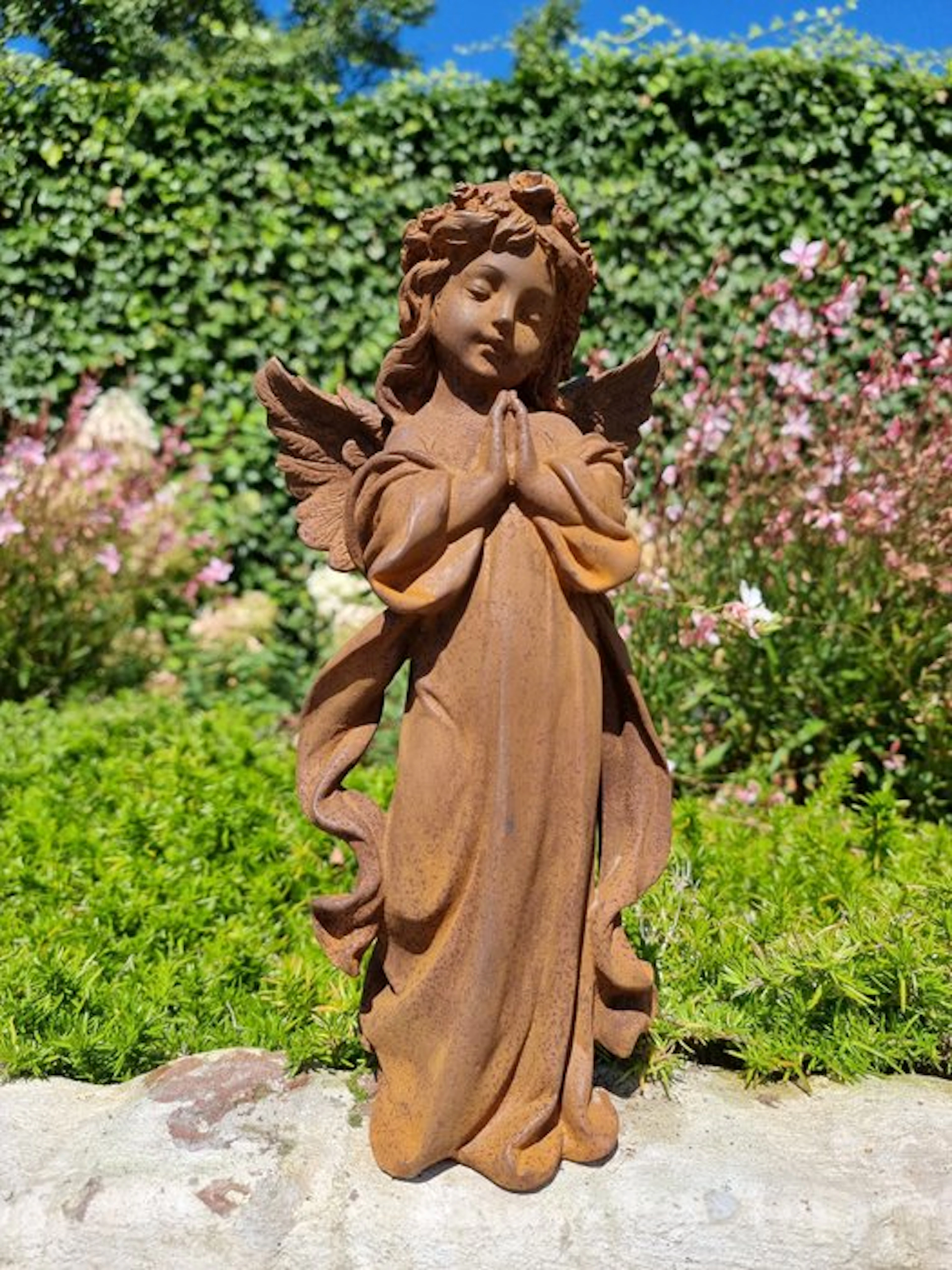 Sculpture, Biddende engel - 32 cm - Iron