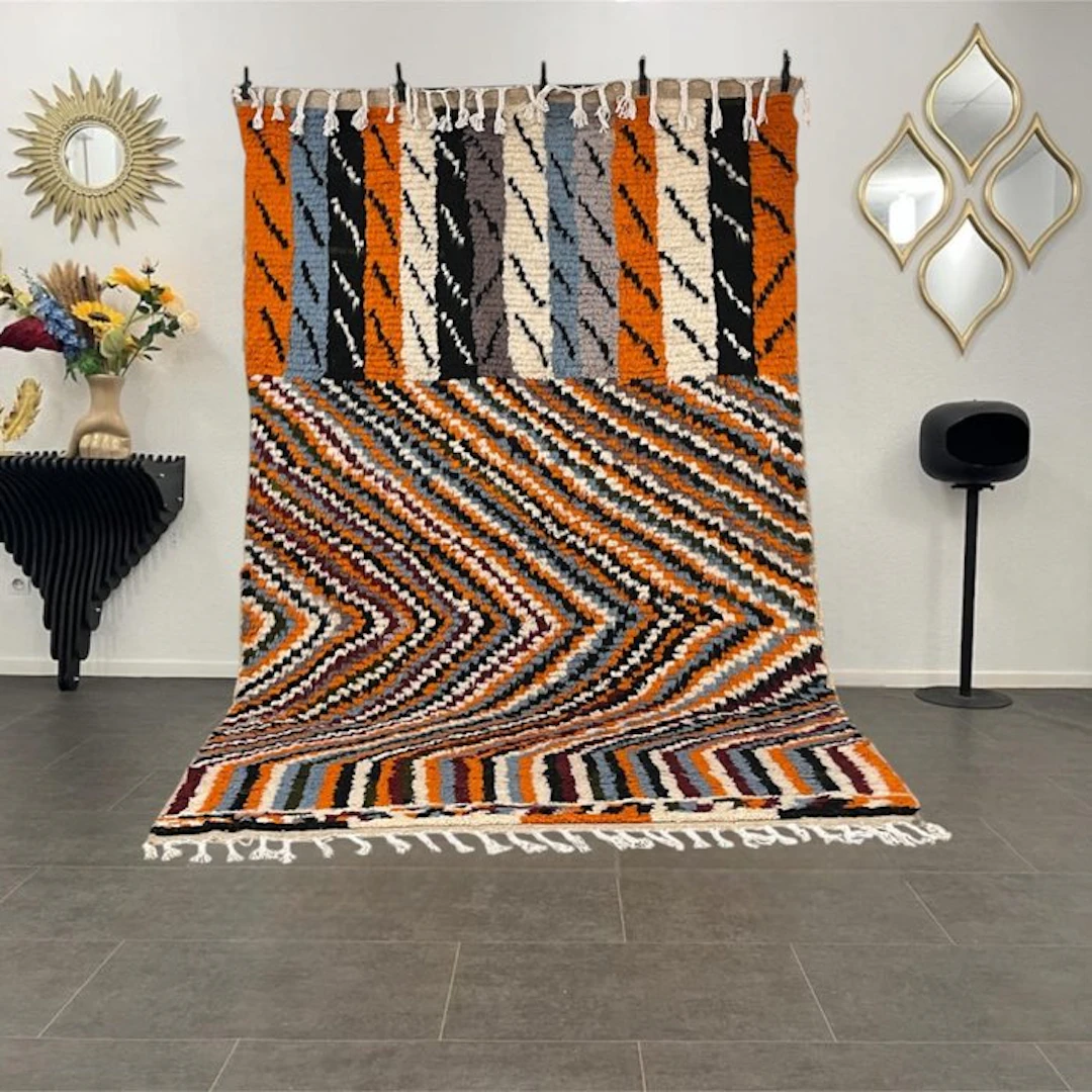 Berber, Colored Moroccan wool rug - Carpet - 265 cm - 164 cm - Handmade