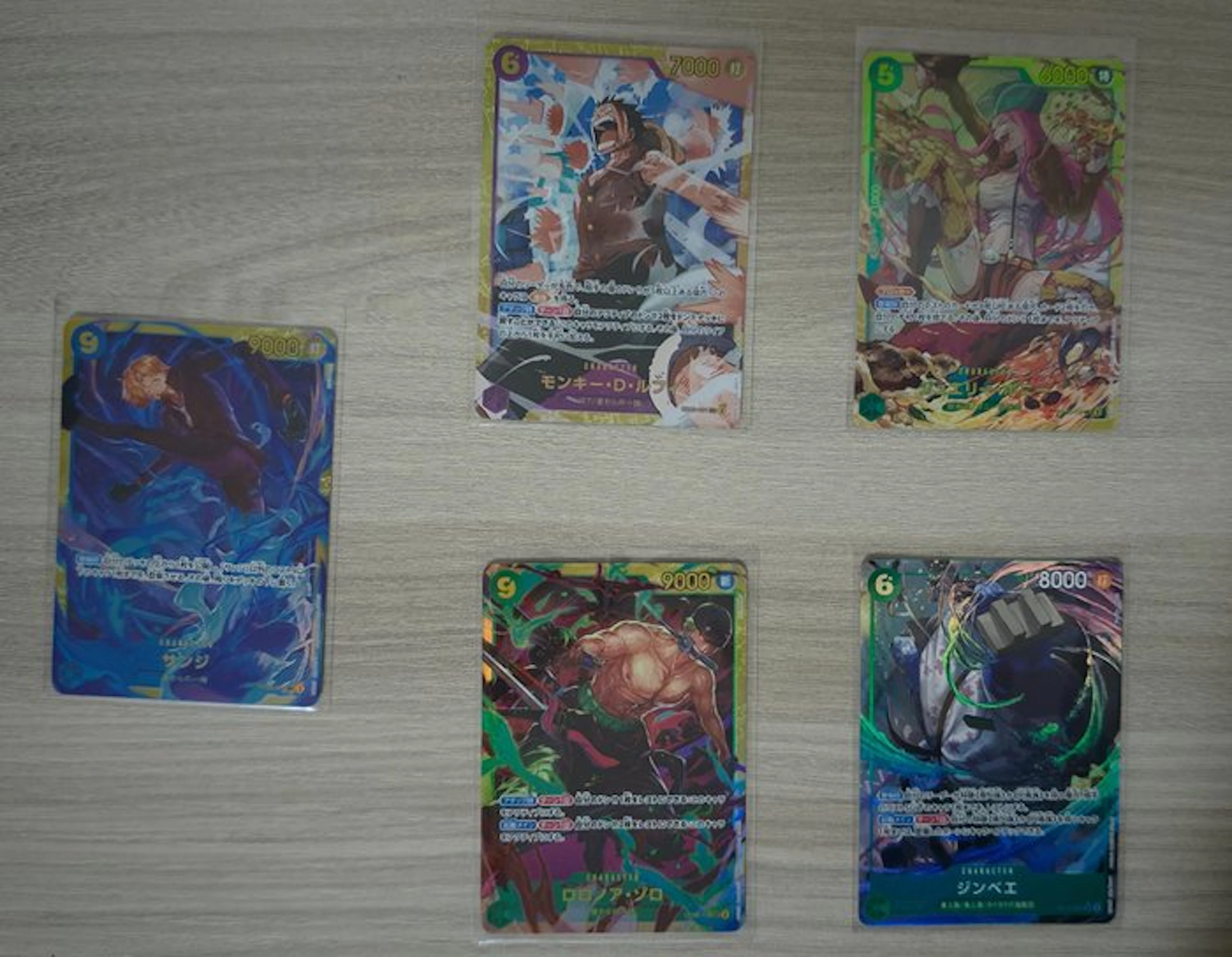 Bandai - 5 Card - One Piece - Luffy, Zoro, Sanji, Jewelry Bonney e Jimbe
