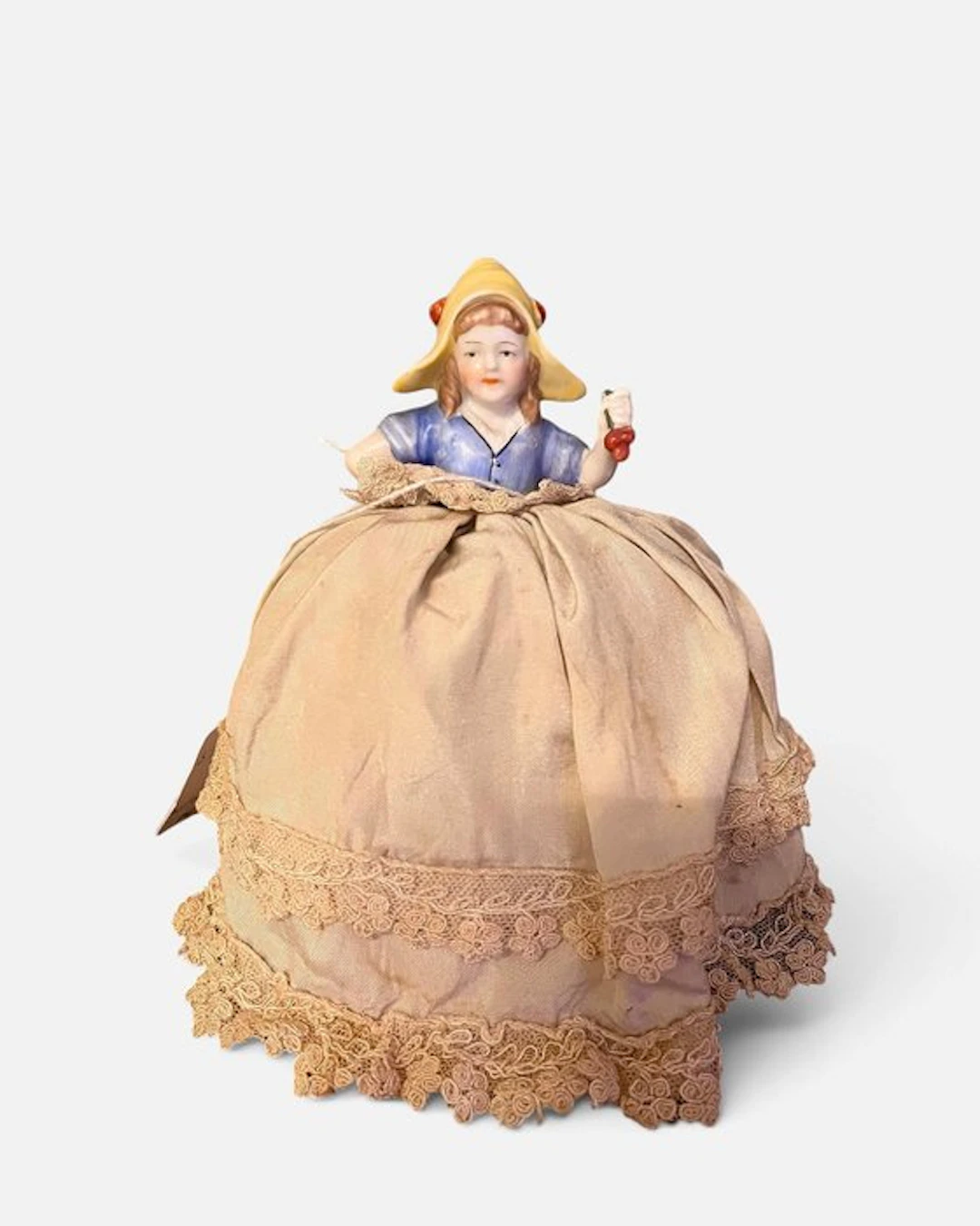 Figurine - Half doll pincushion - Porcelain, Textile