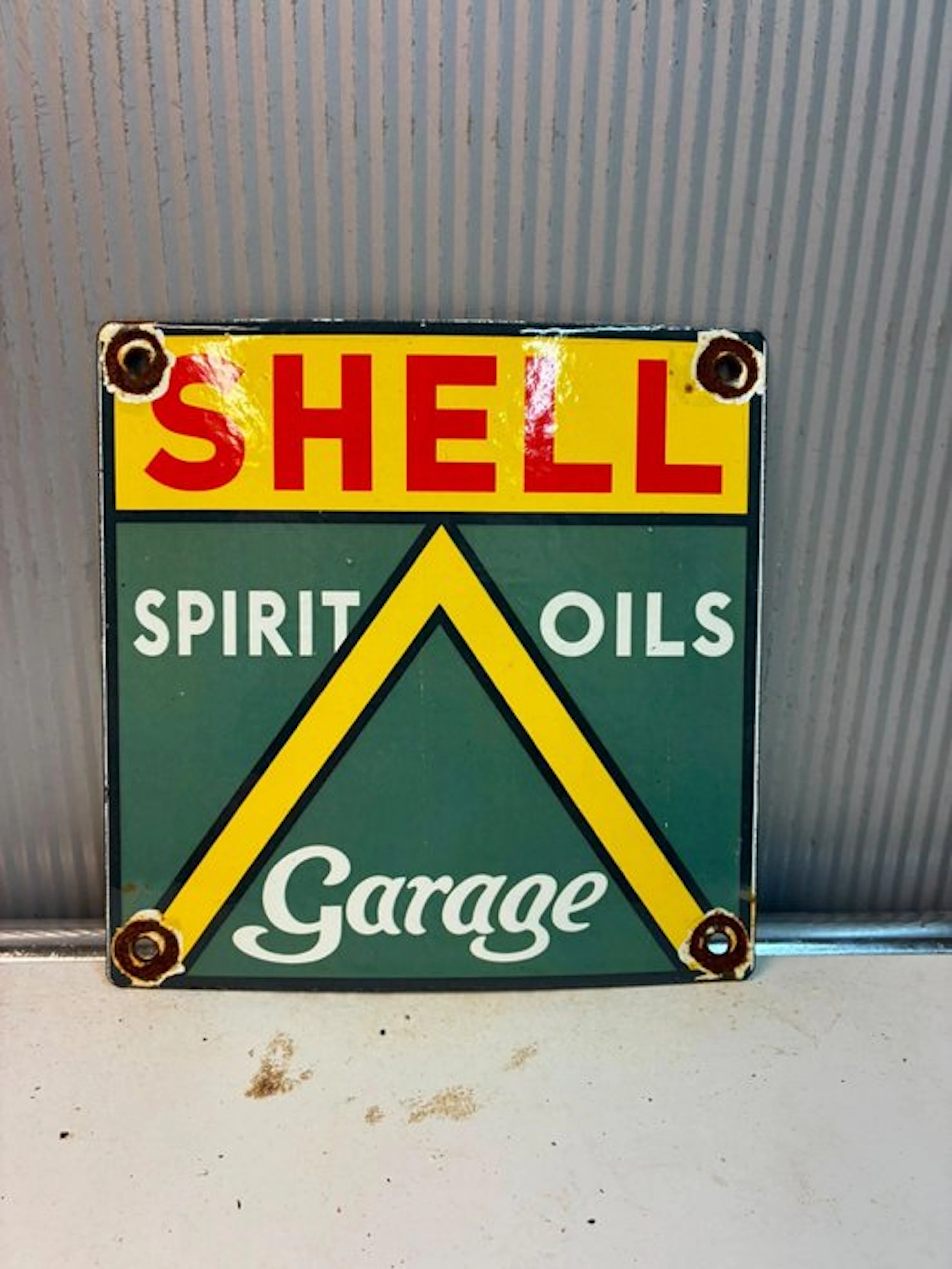 Shell Spirit Oils – Emaille Reclamebord – Garage –...
