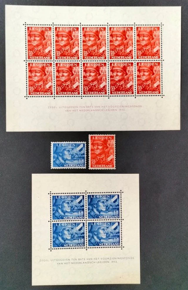 Netherlands 1942 - Legion stamps and postage blocks - Nvph 402/402/402V/403V