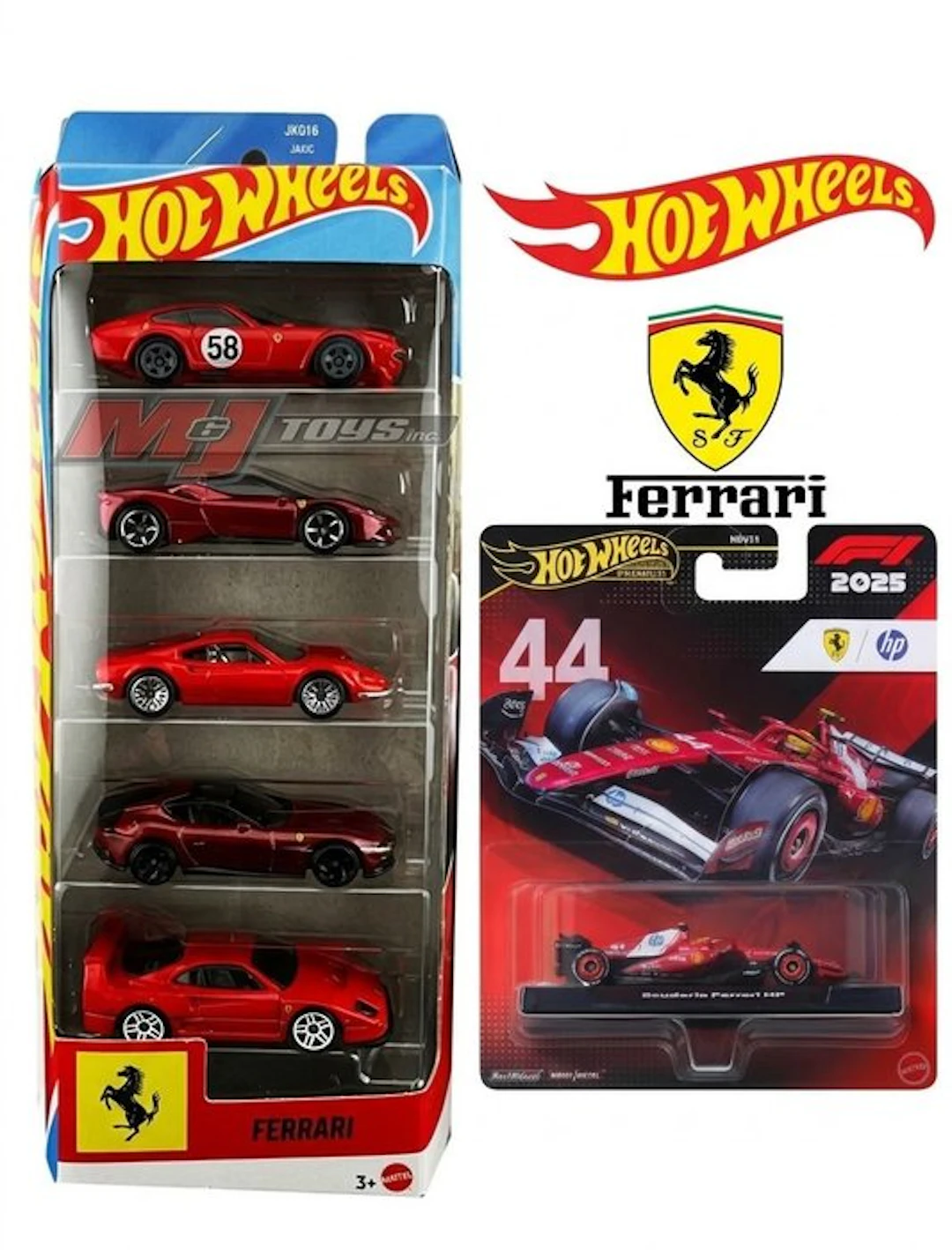 Hot Wheels 1:64 - Model sports car (6) - Set Ferrari Hot...