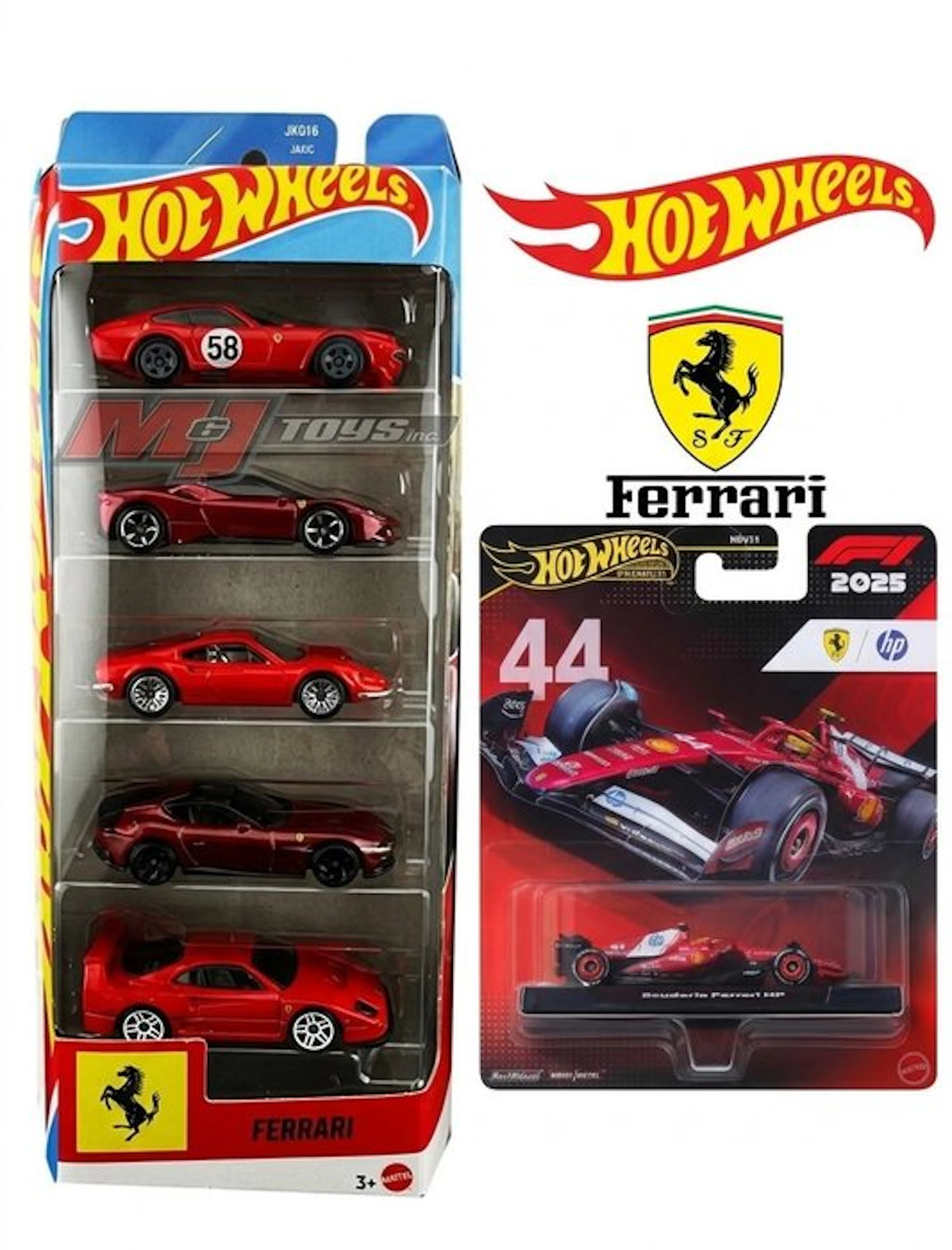 Hot Wheels 1:64 - Model sports car (6) - Set Ferrari Hot...