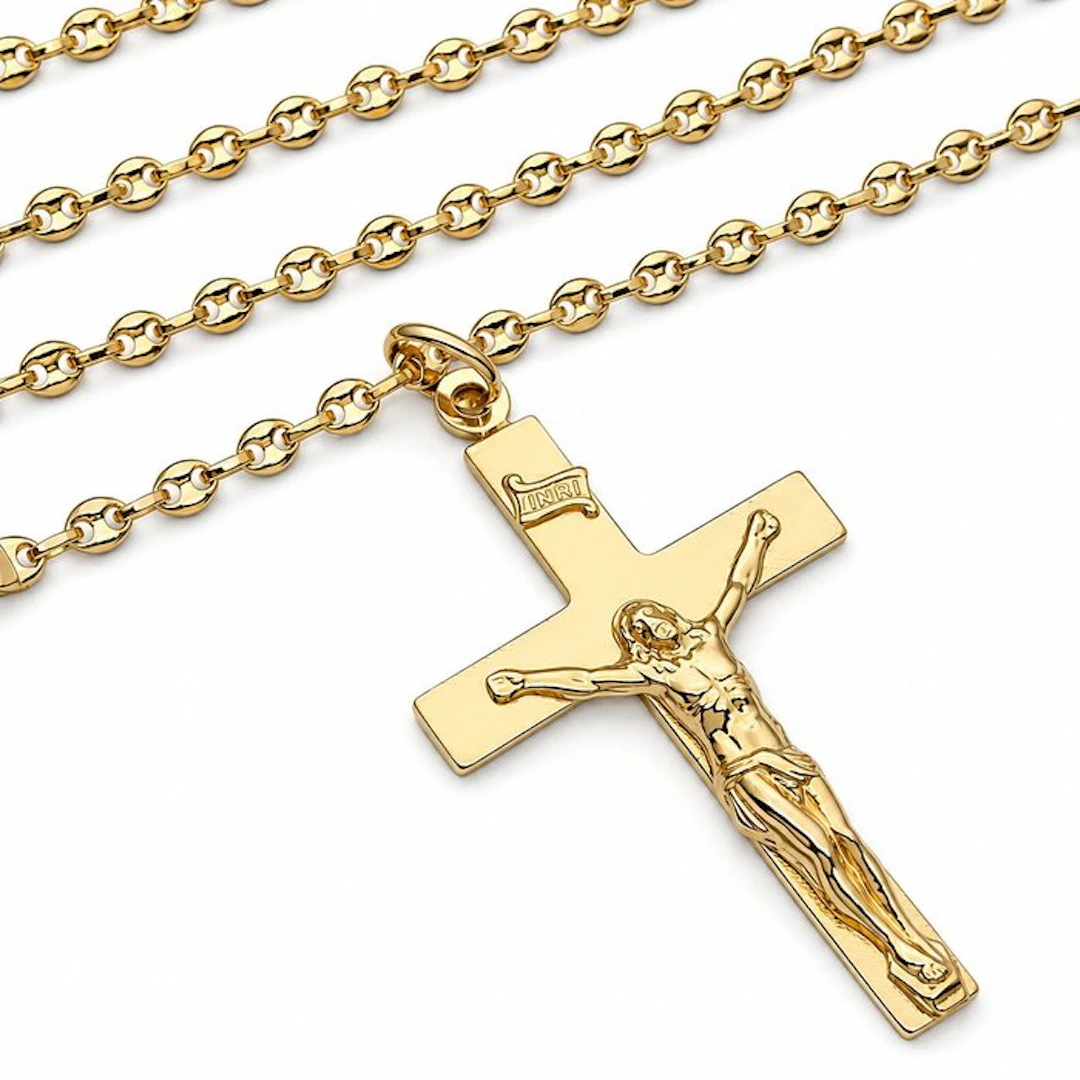 Necklace with pendant - 18 kt. Yellow gold - Made in Italy - Handmade