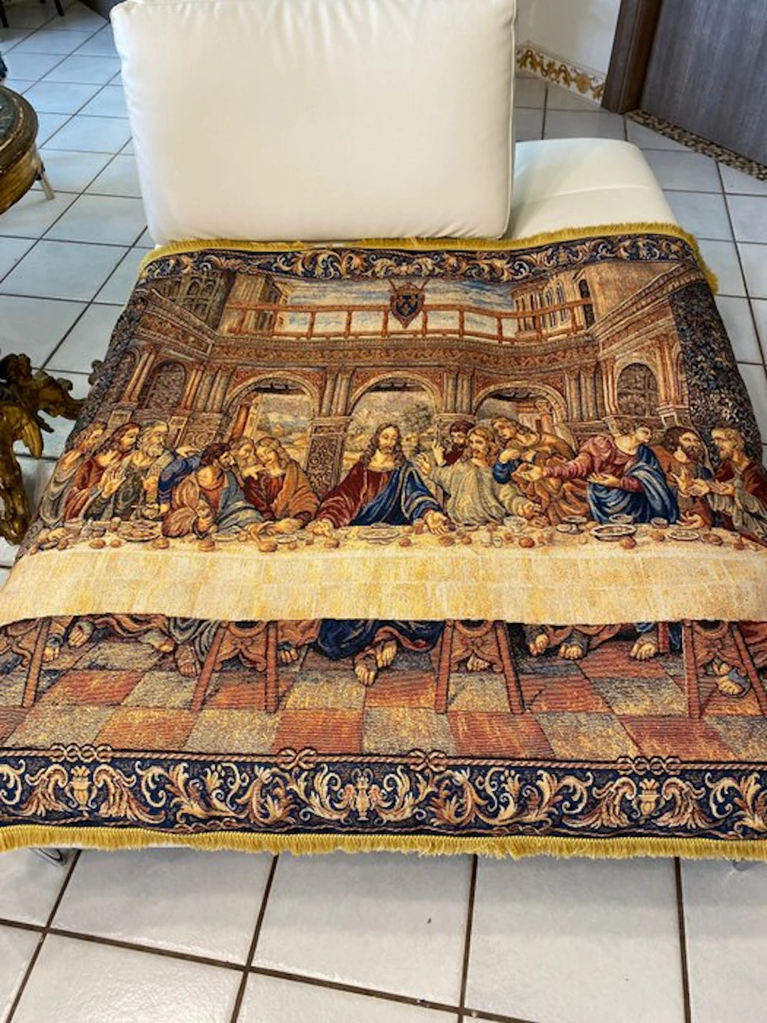San Leucio - exclusive damask silk plaid - Last Supper - Throw - 150