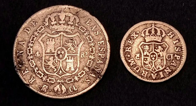 Spain. 1/2 Real y 4 Reales 1814 Cádiz 1848 Madrid (No reserve price)