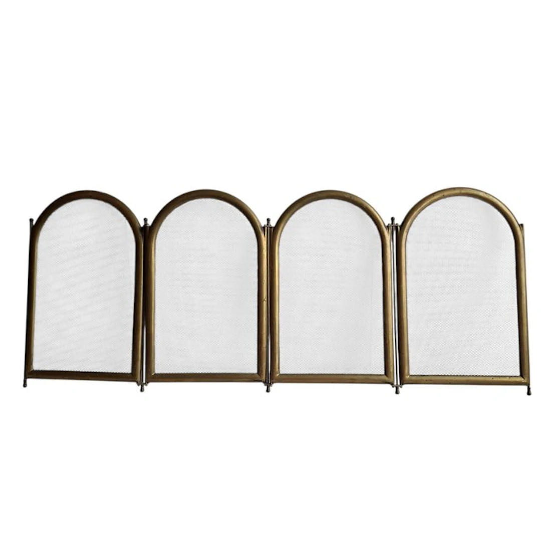 Fireplace accessory - Brass, Metal - 4 panels and arch motif