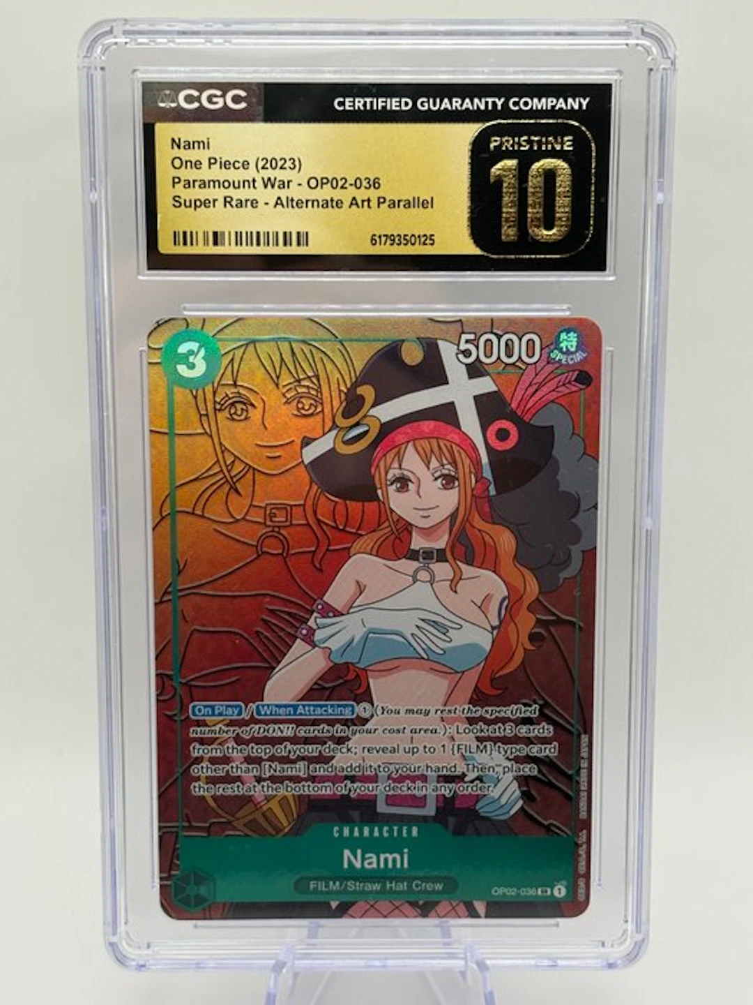 Bandai - 1 Graded card - One Piece - Nami OP02-036 Parallel card