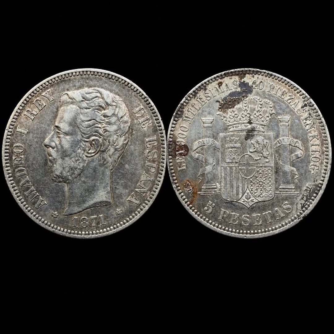 Spain. Amadeo I. 5 Pesetas 1871*71 SDM (No reserve price)