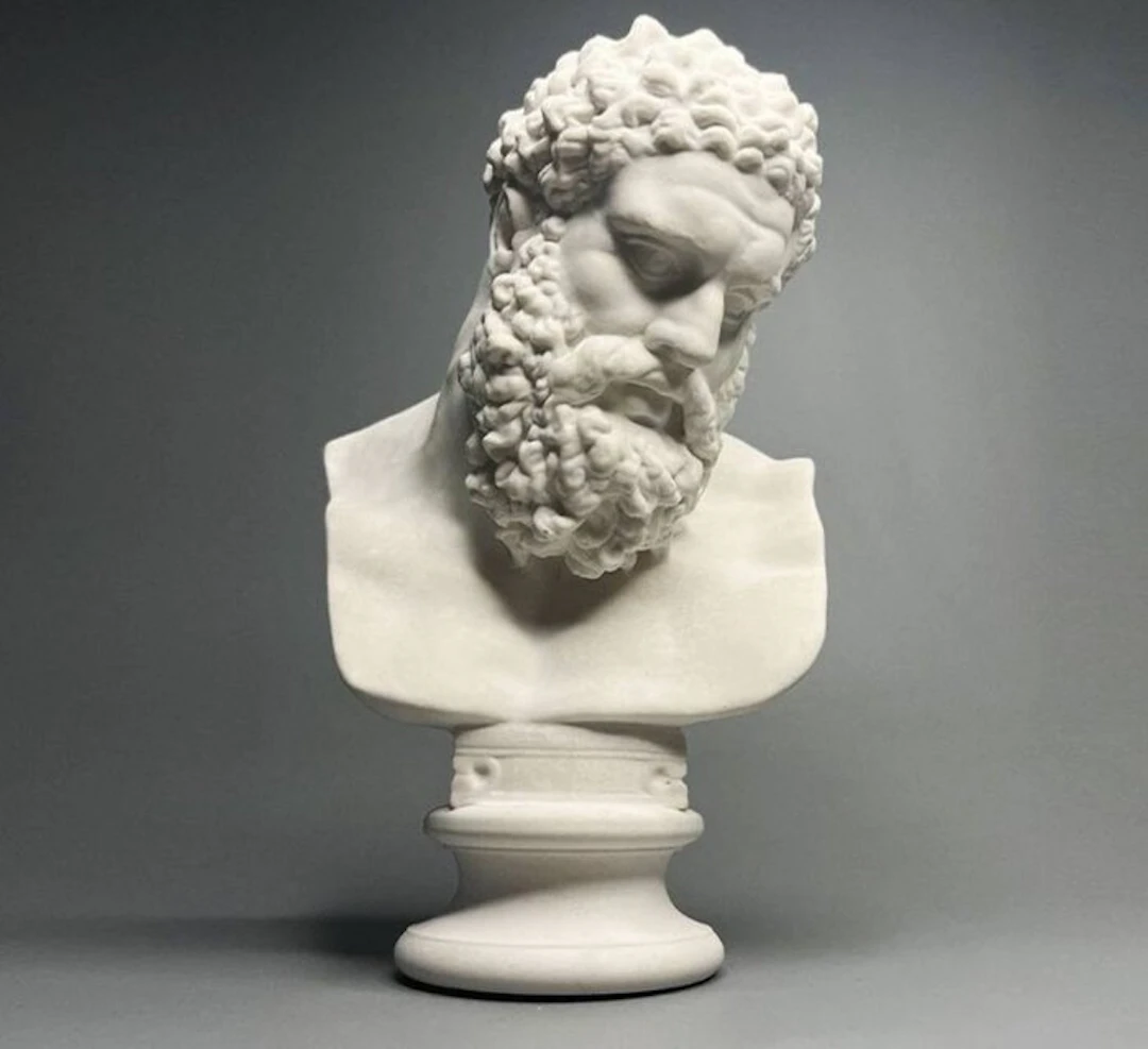 Figure - Bearded Man Bust - Plaster