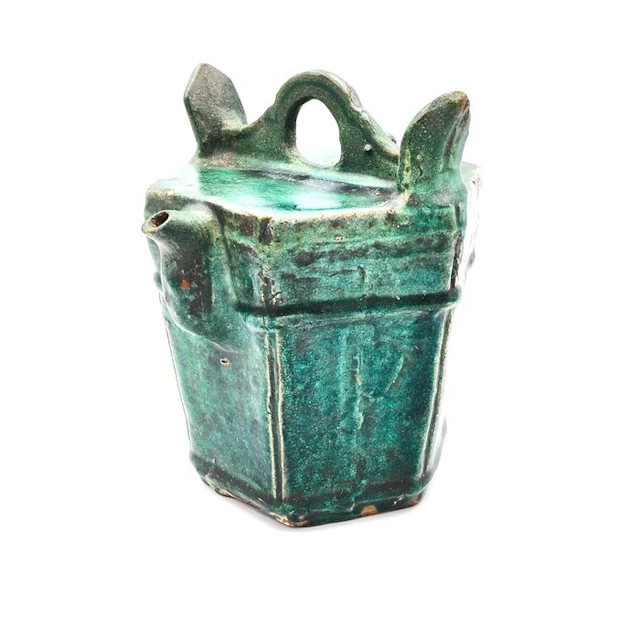 Ancient Chinese Green Glazed Terracotta Tea Pot - 190 mm
