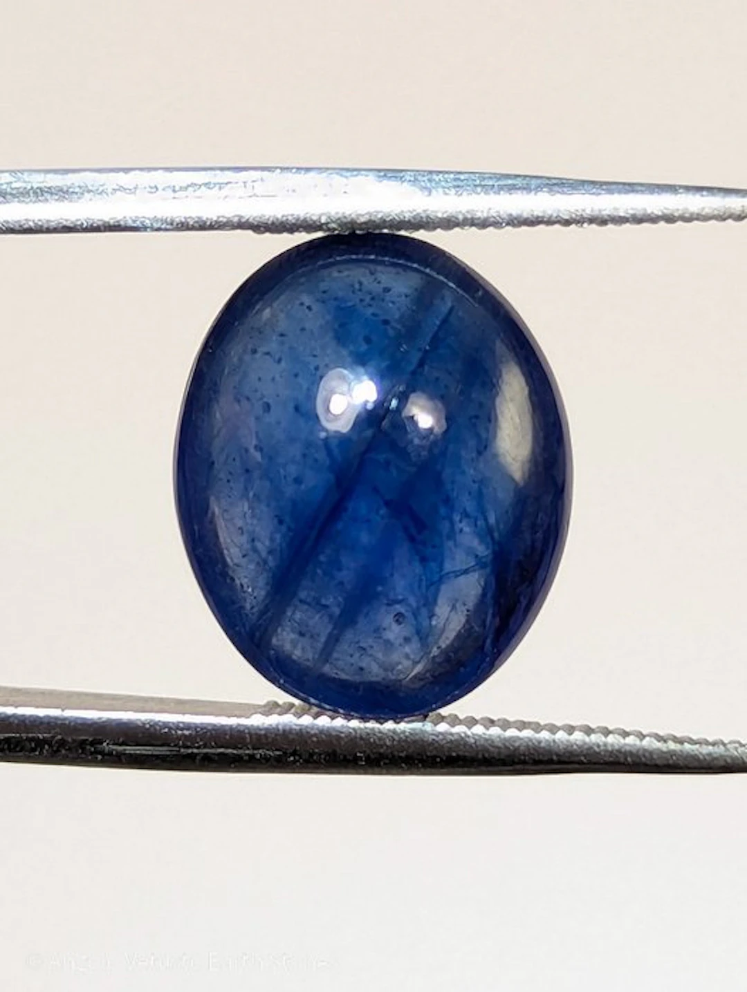 5.93 ct – Natural Blue Sapphire – Deep Blue Oval Cabochon...