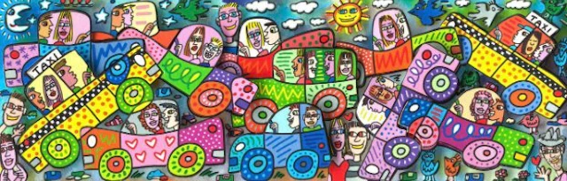 James Rizzi (1950-2011) - My Busy City Traffic Jam