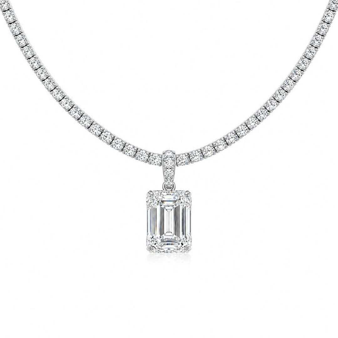 Necklace - 14 kt. White gold - 20.68ct. tw. Diamond (Lab-grown) - Diamond