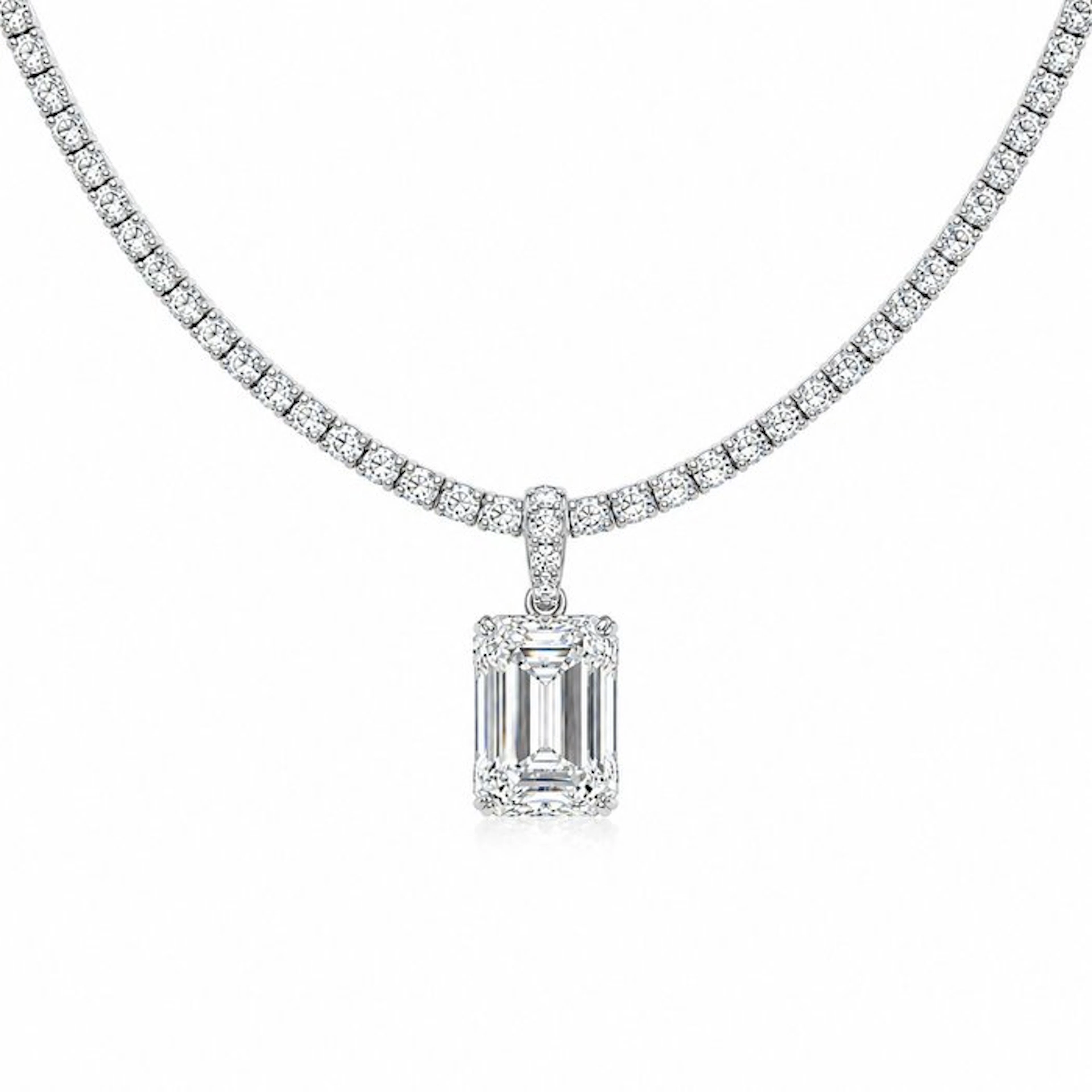 Necklace - 14 kt. White gold - 20.68ct. tw. Diamond (Lab-grown) - Diamond