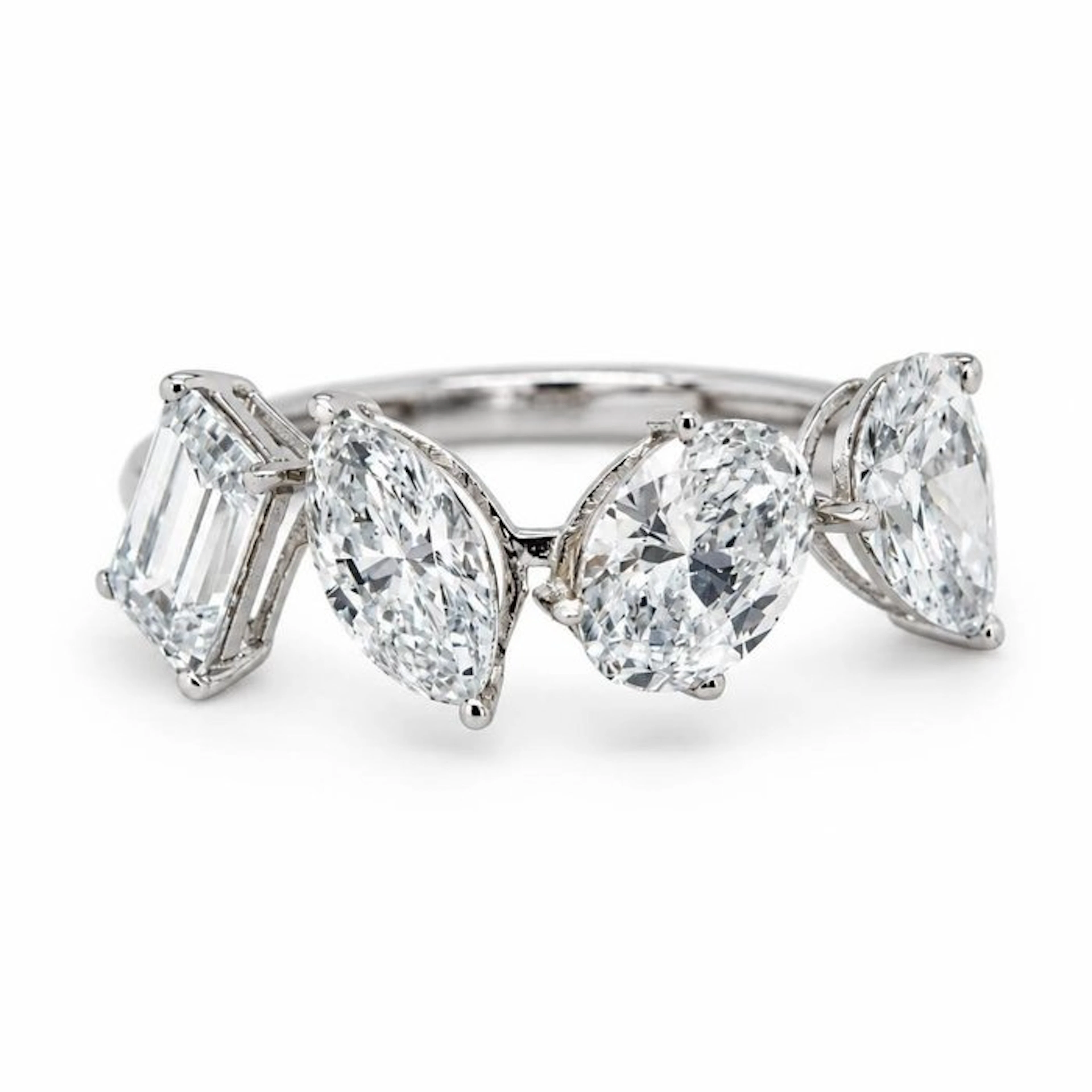 No reserve price - Ring - 14 kt. White gold - 2.37ct. tw. Diamond (Lab-grown)