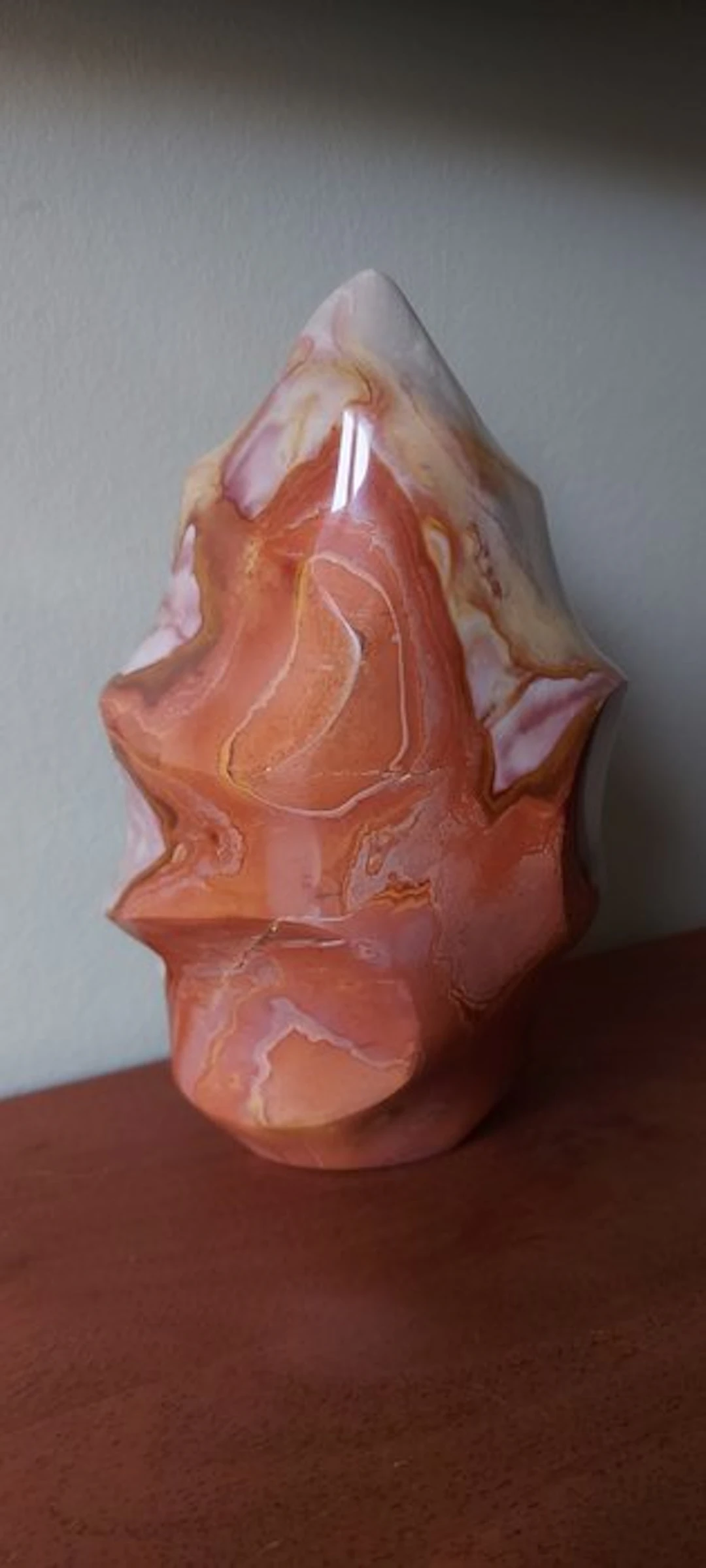 polychrome jasper flame - Height: 17 cm - Width: 10 cm- 1541 g - (1)