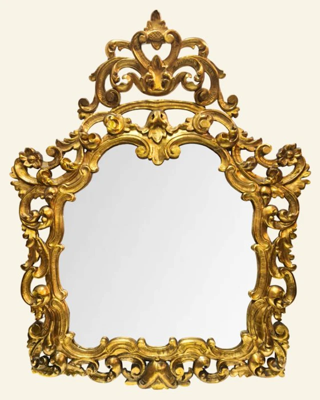 Mirror - Wood - Golden wood, 140 cm