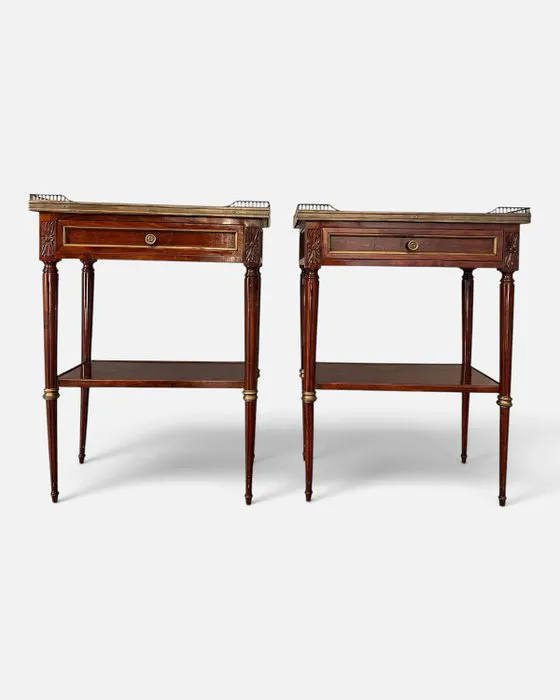 Side table (2) - Pair of French Louis XVI Style Mahogany...