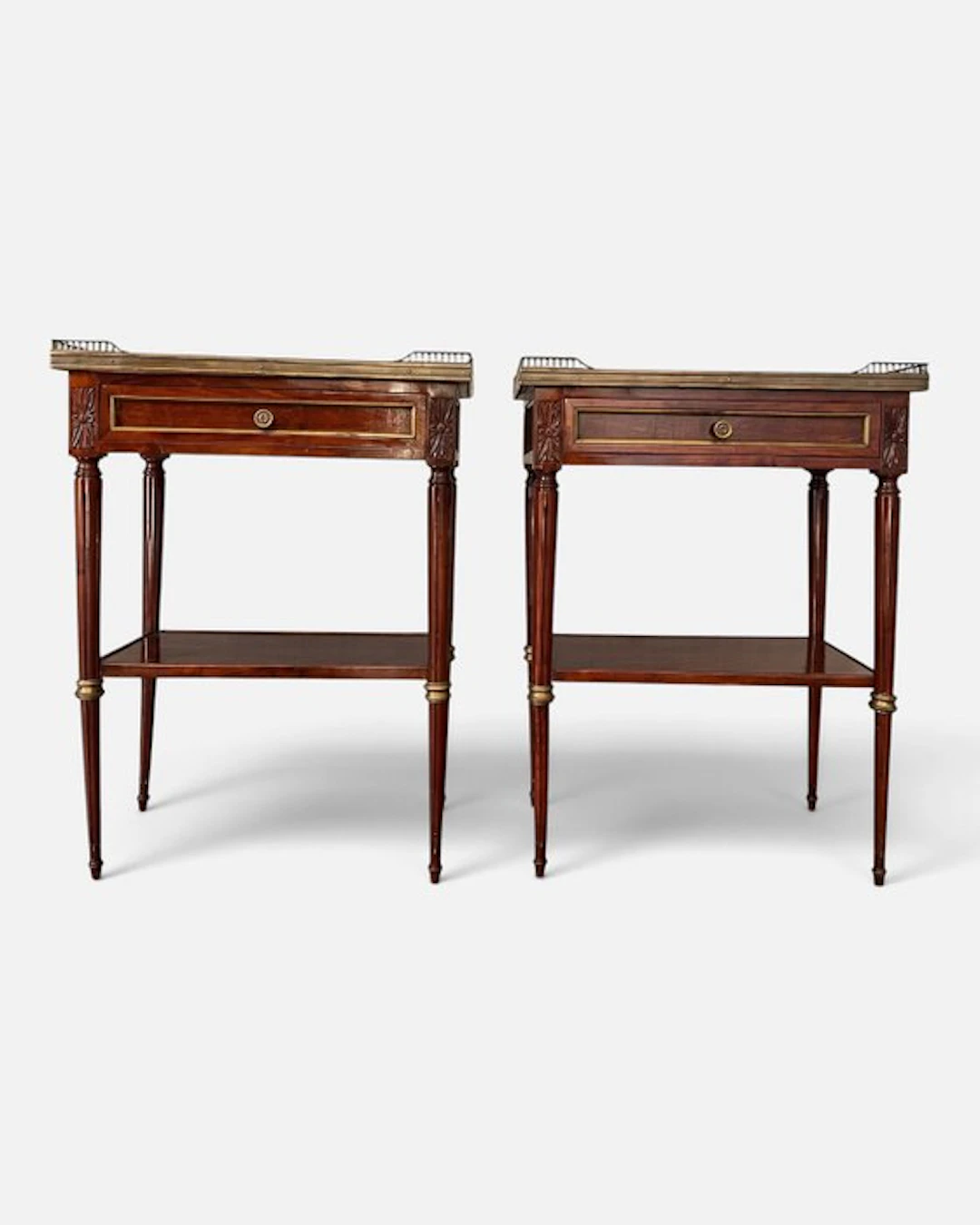 Side table (2) - Pair of French Louis XVI Style Mahogany...