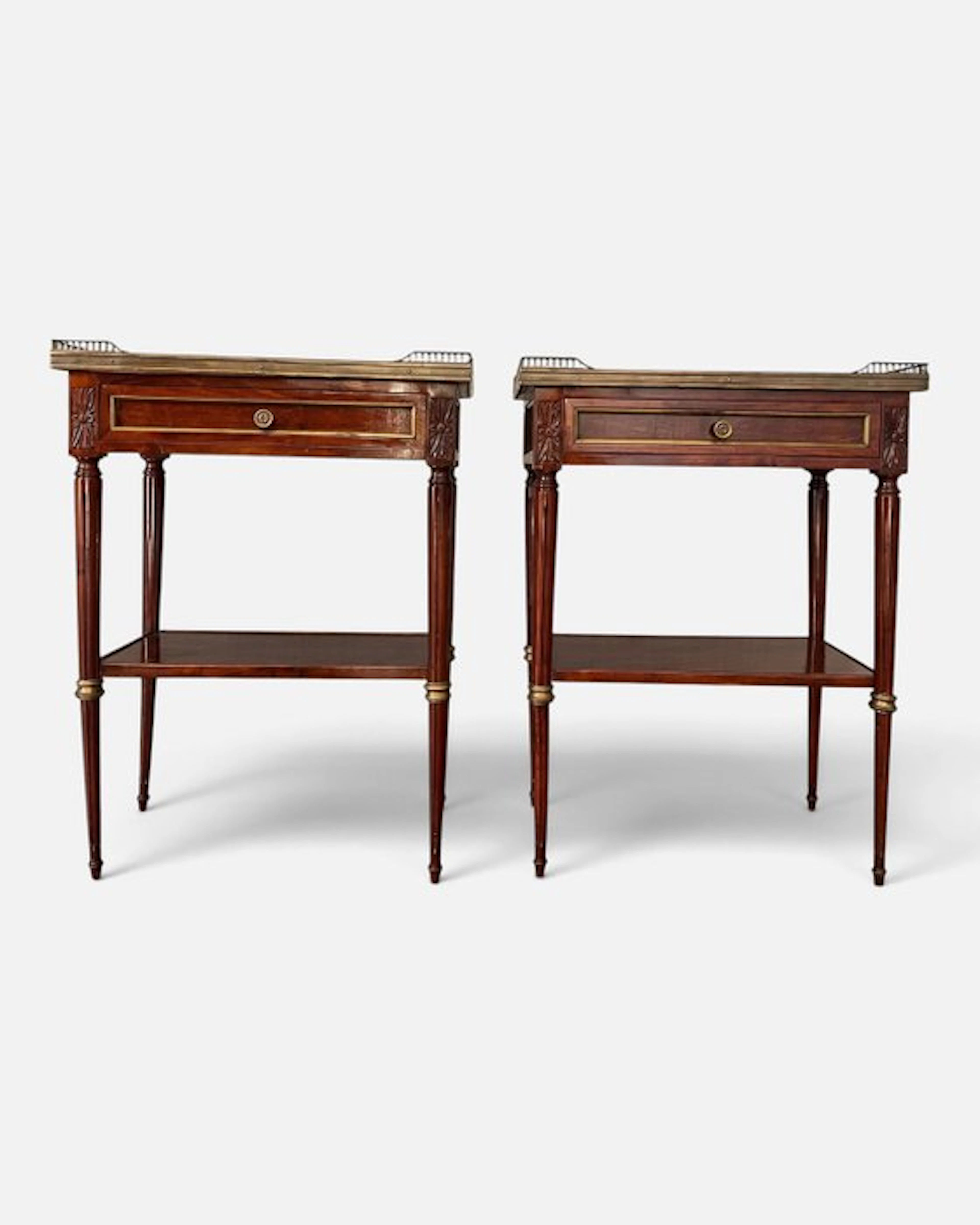 Side table (2) - Pair of French Louis XVI Style Mahogany...