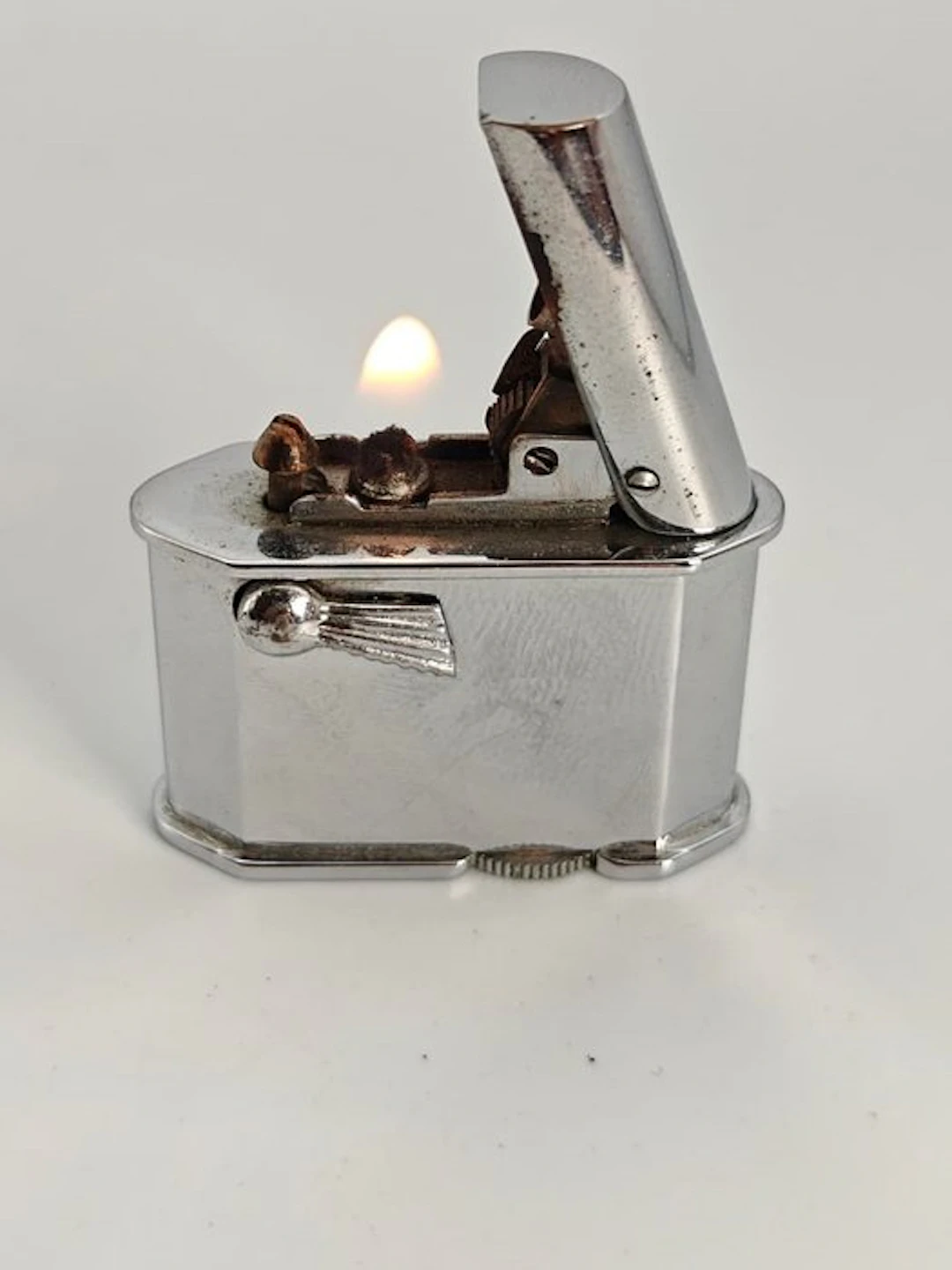 Saffa - Scintilla - Winged Push Lever - Lighter - Chrome Plated Metal