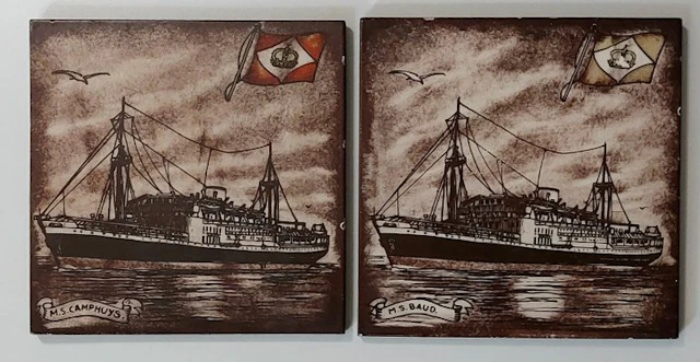 Tile (2) - Dutch East Indies - Sphinx Maastricht - 1940-1950 - KPM M.S