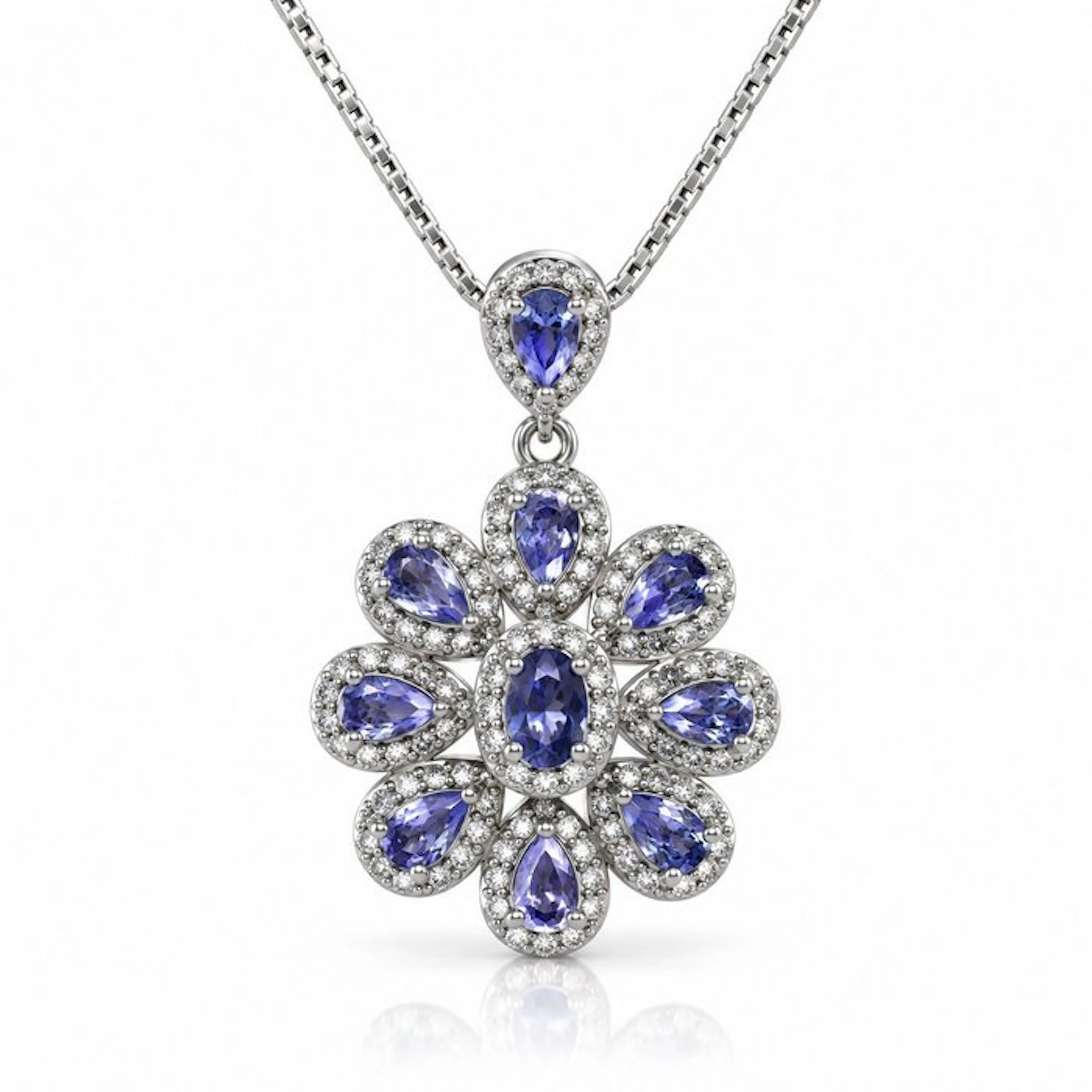 No reserve price - Necklace Gold-plated Tanzanite - Topaz - 18K Gold Plated