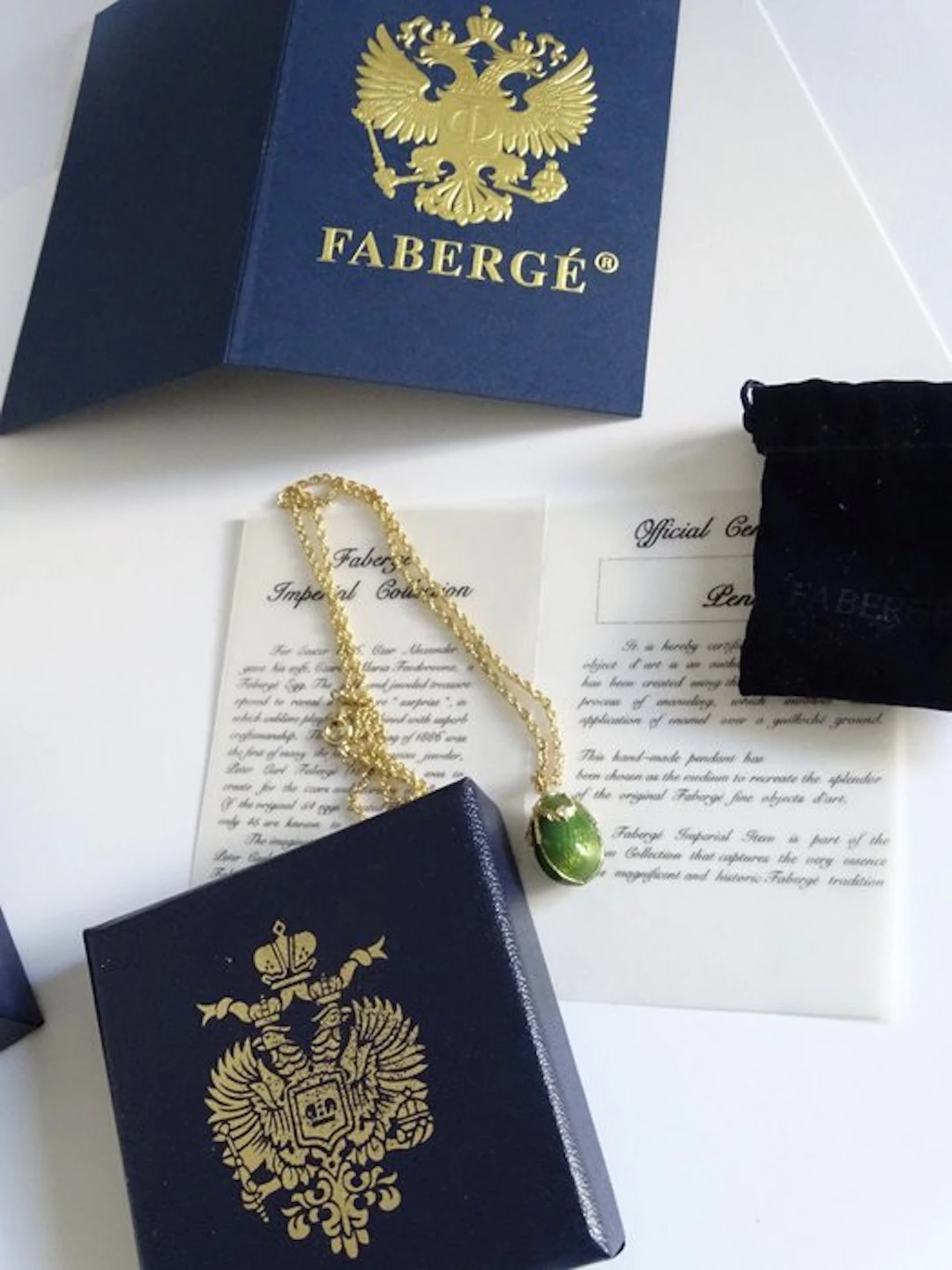 Figure - House of Faberge- Imperial pendant egg - original bag - Enamel