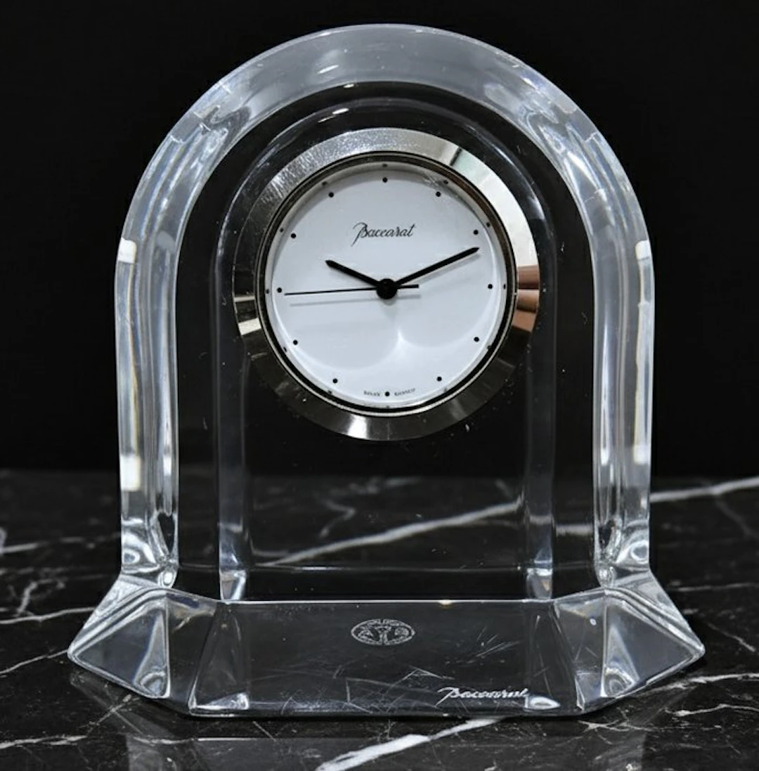 Table/desk clock - Baccarat - Crystal - 1970-1980, 1980-1990