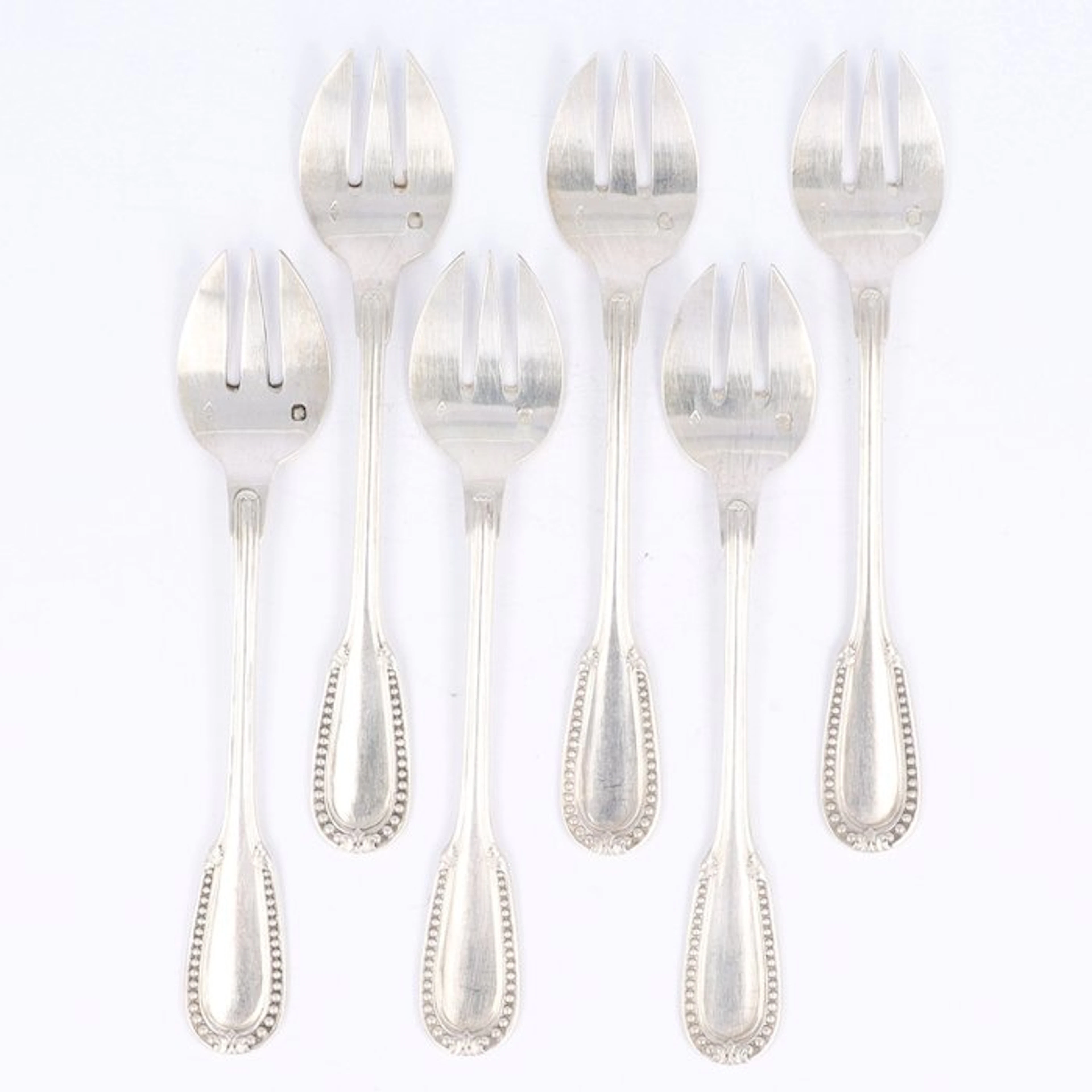 Emile Puiforcat - Model Perles (Louis XVI) - Oyster fork (6) - .950 silver