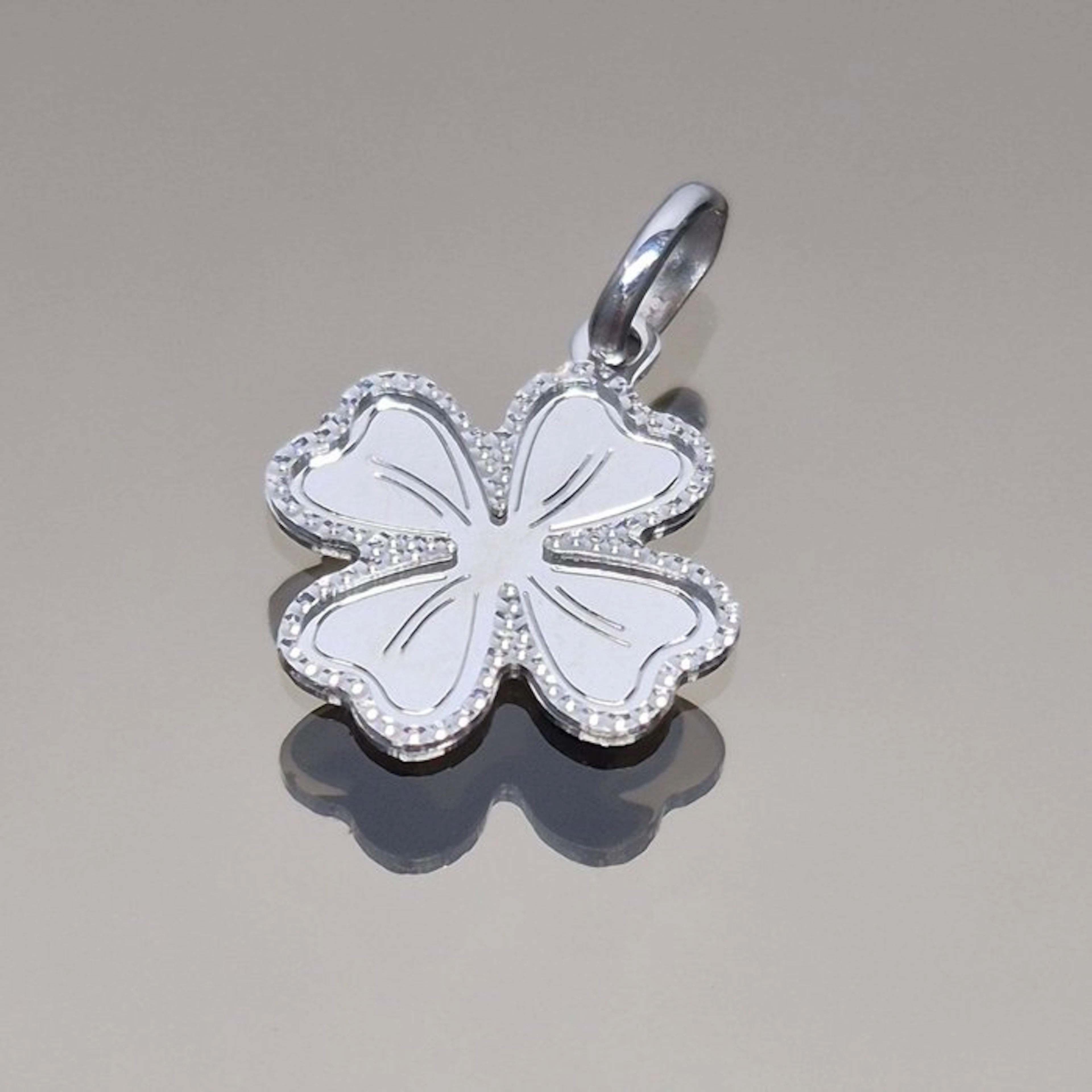 No reserve price - Pendant - 18 kt. White gold - Quadrifoglio Portafortuna