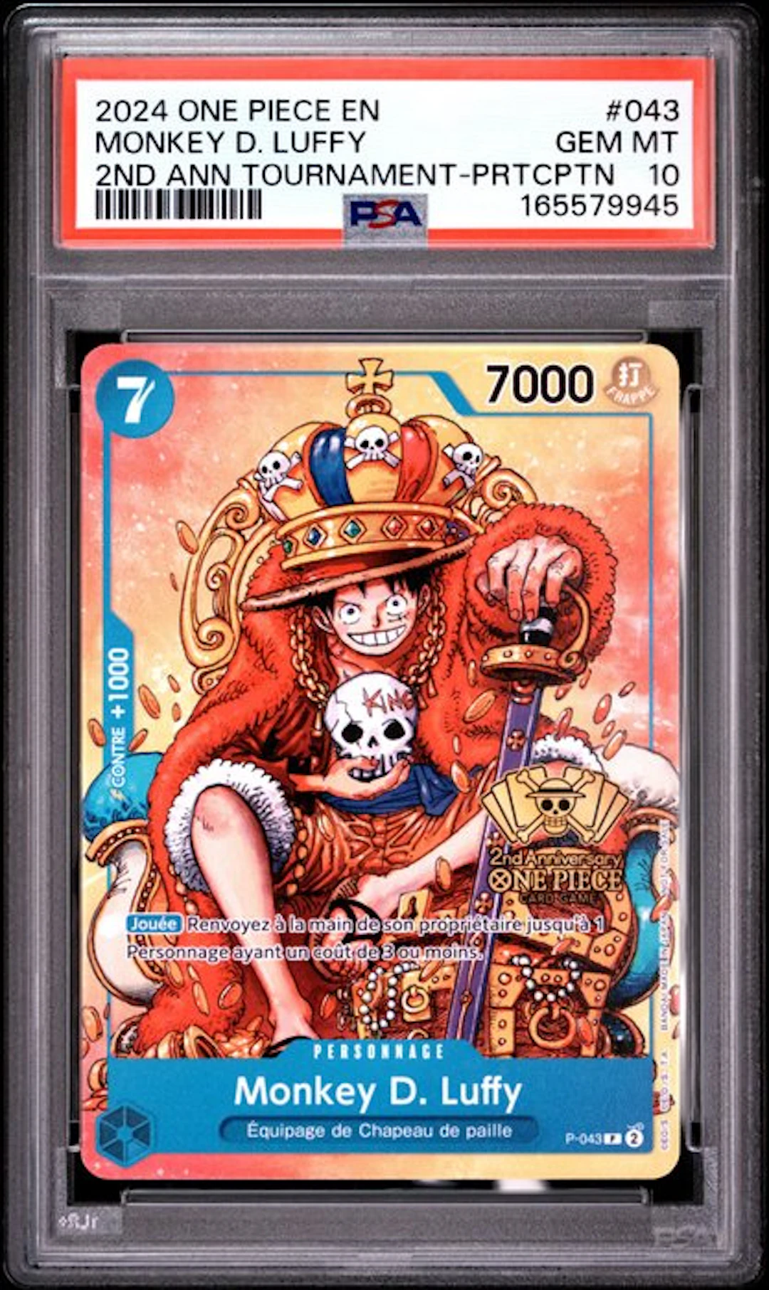 Bandai - 1 Graded card - One Piece - monkey D