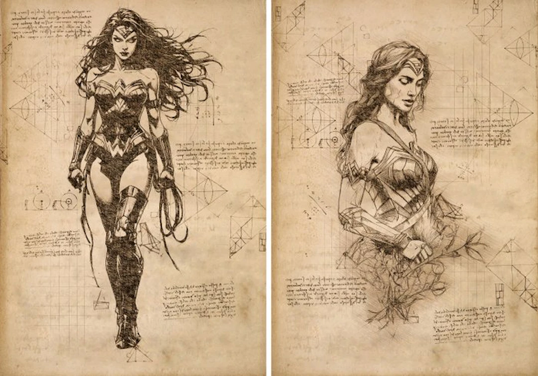 Boriani - 2 x Wonder Woman, Da Vinci Series - limited edition