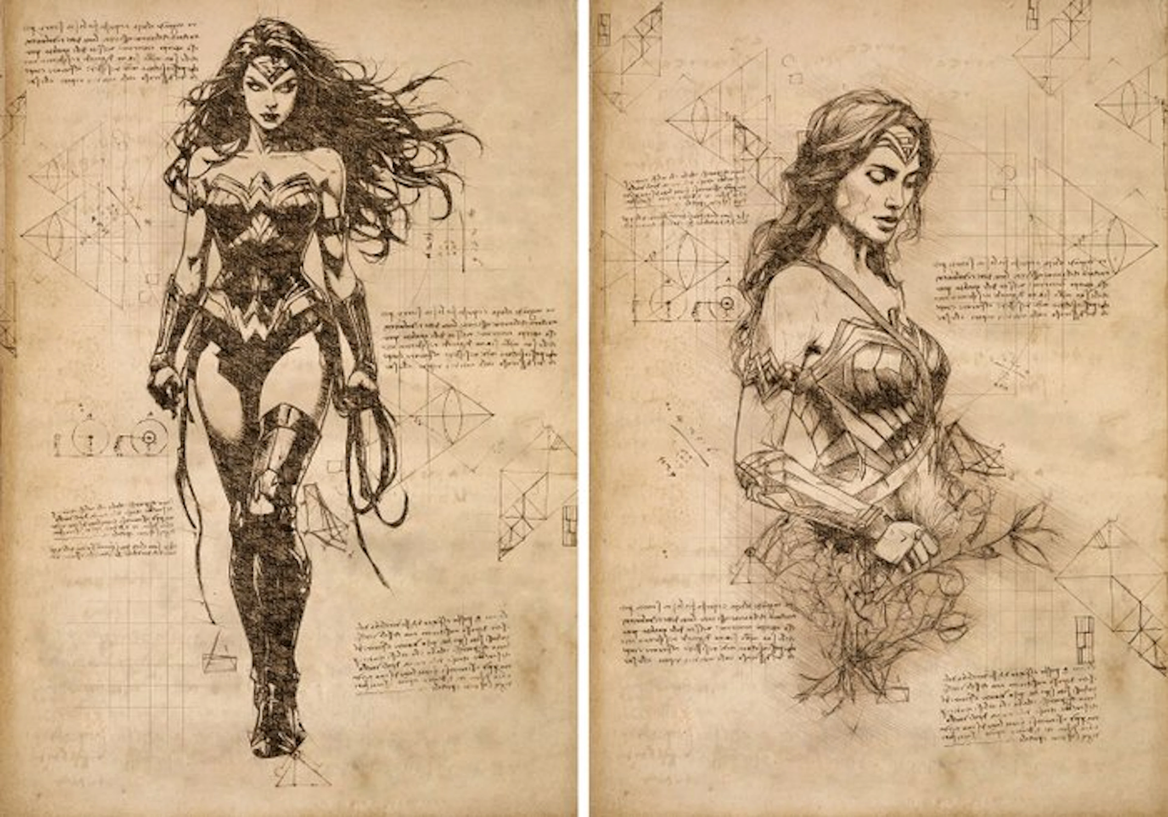 Boriani - 2 x Wonder Woman, Da Vinci Series - limited edition
