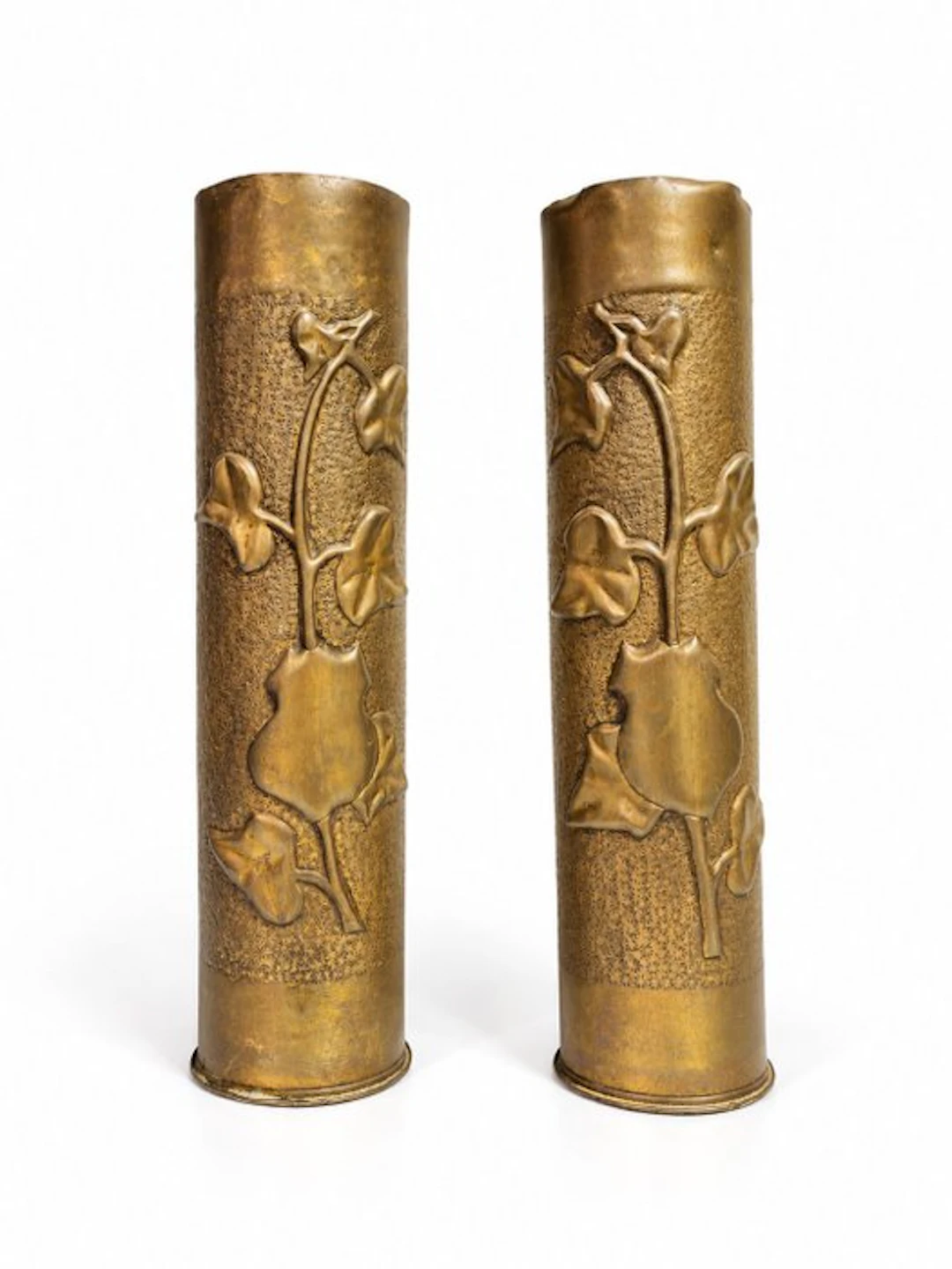 Paire d'Obus 1916-Première Guerre mondiale , Trench Art - Vase - Brass
