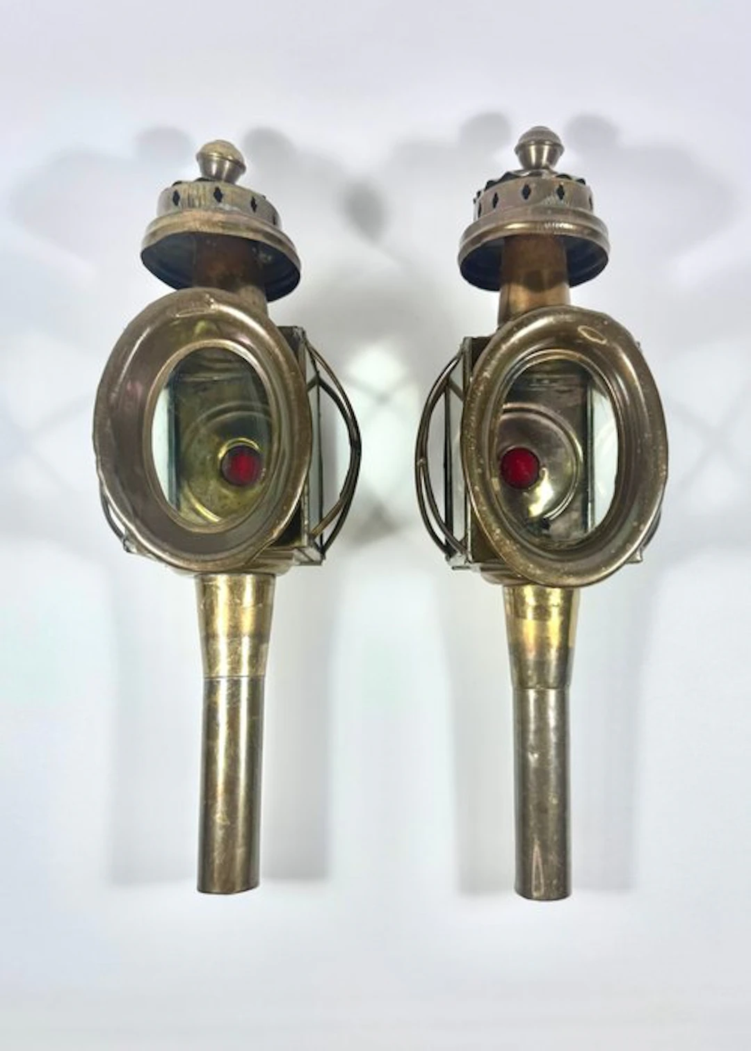 Lantern (2) - Bronze, Brass, Crystal - Antique Carriage Lanterns