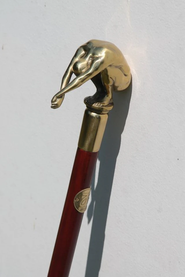 Walking stick - Bronze, Wood