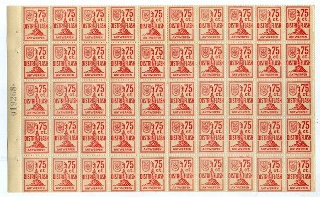 Postmark - DISTRIFLASH Private Post - Sheet of 50 stamps...
