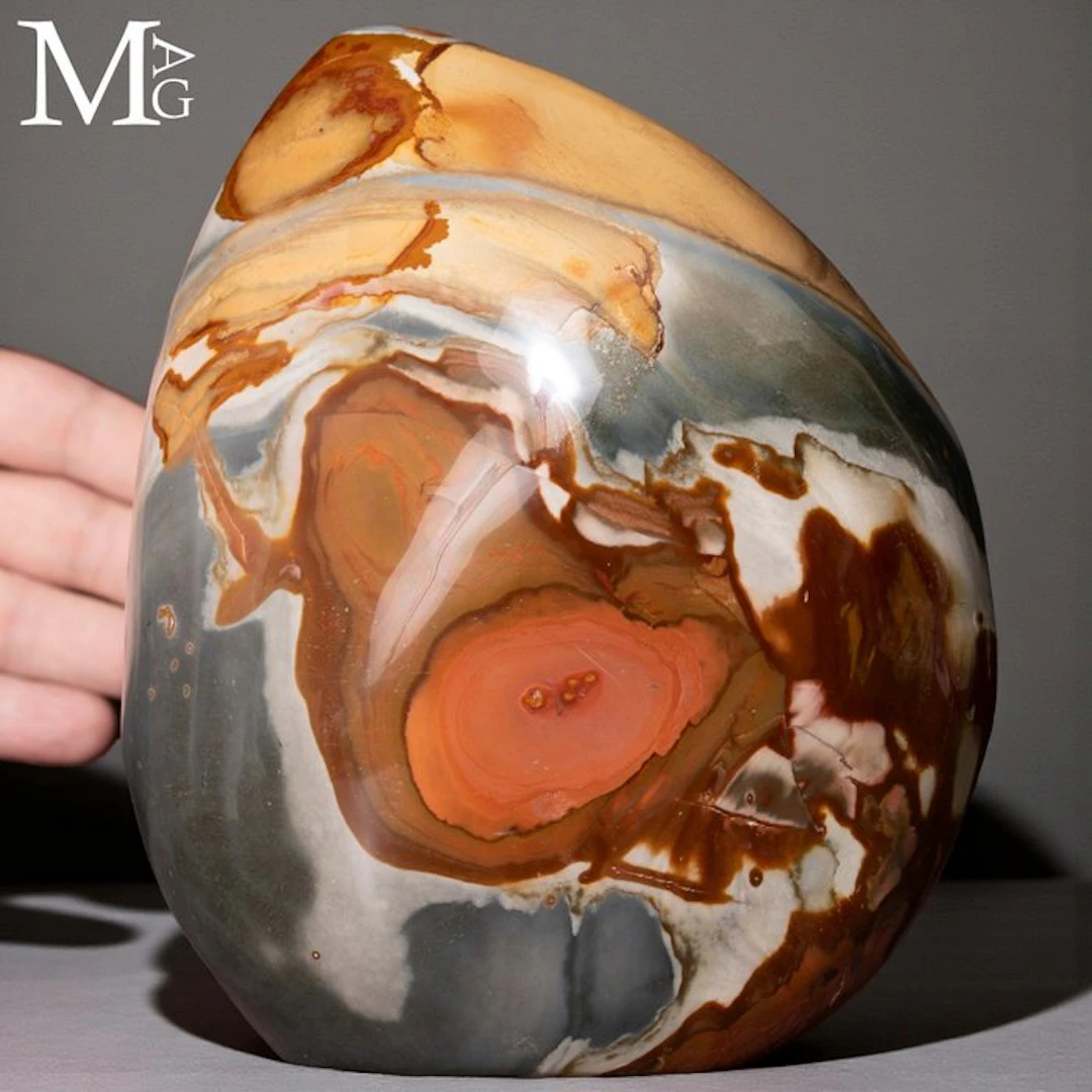 Vibrant Polychrome Jasper Freeform - Rich Earth Tone...