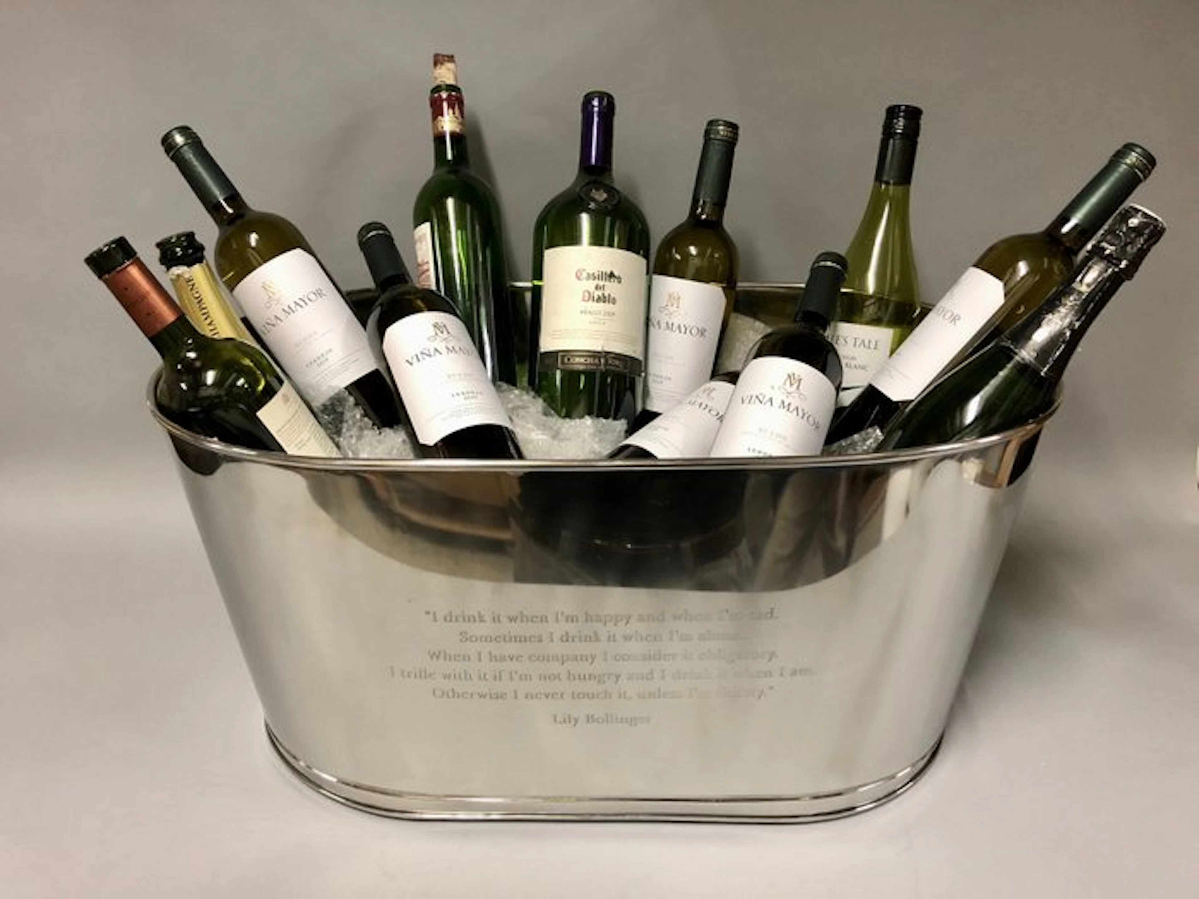 Wine cooler - Nickel plated-with engraved text fom...