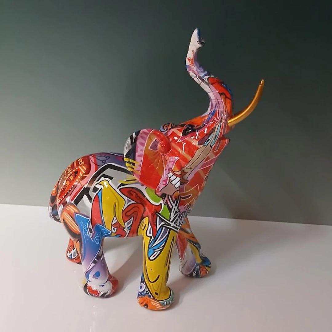 Sculpture, Eléphant Pop Art - 26 cm - Resin
