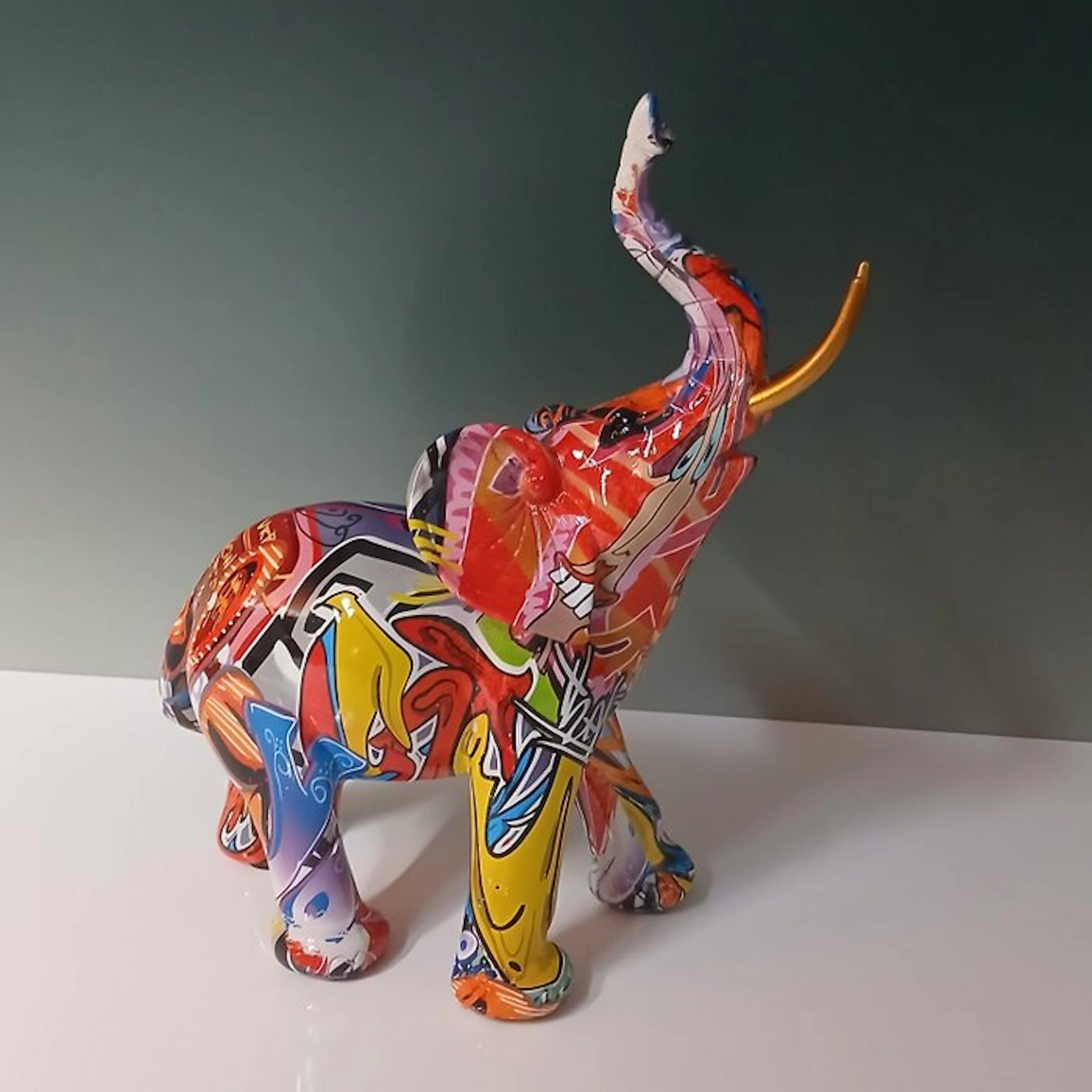Sculpture, Eléphant Pop Art - 26 cm - Resin