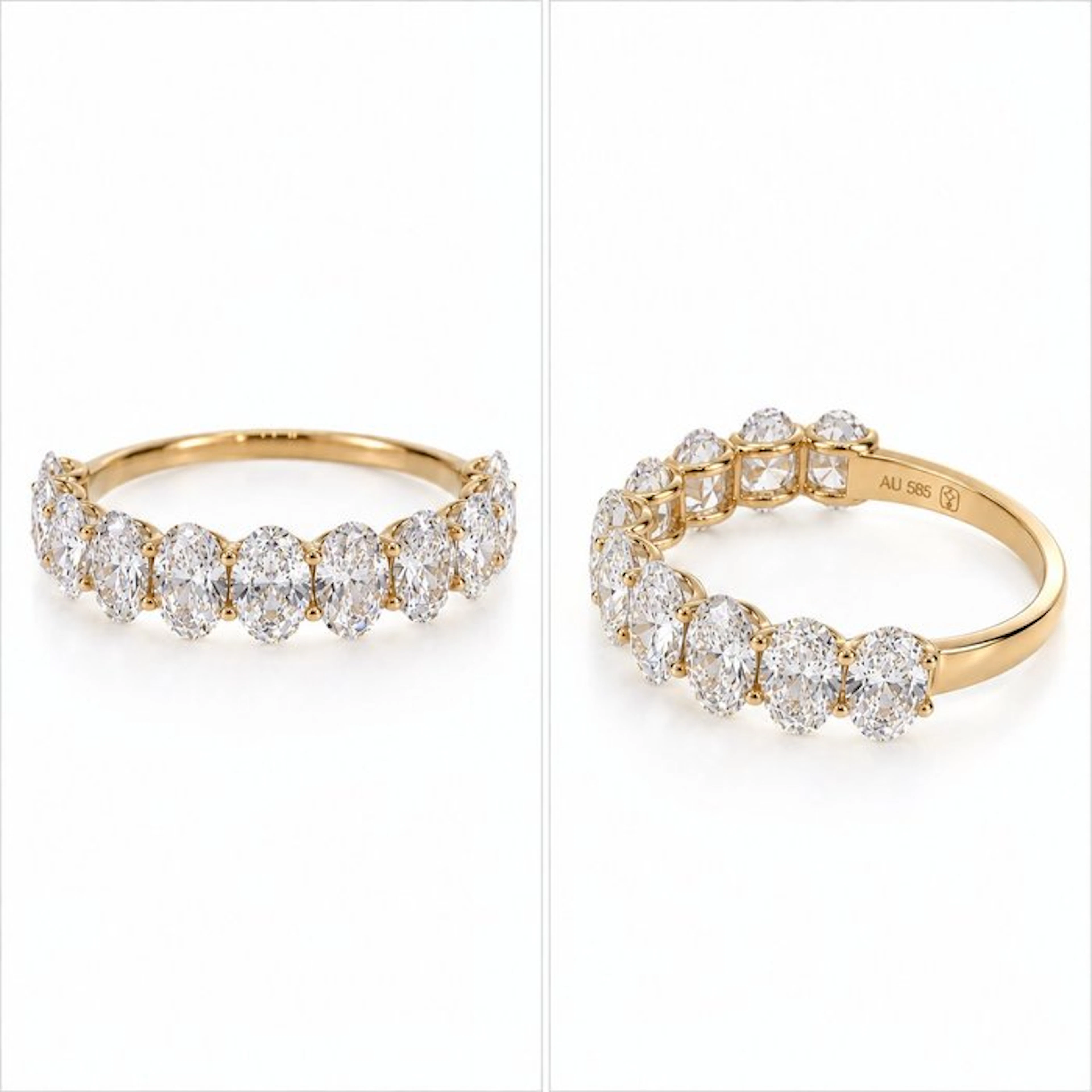 No reserve price - Ring - 14 kt. Yellow gold - 3.09ct. tw. Diamond (Lab-grown)