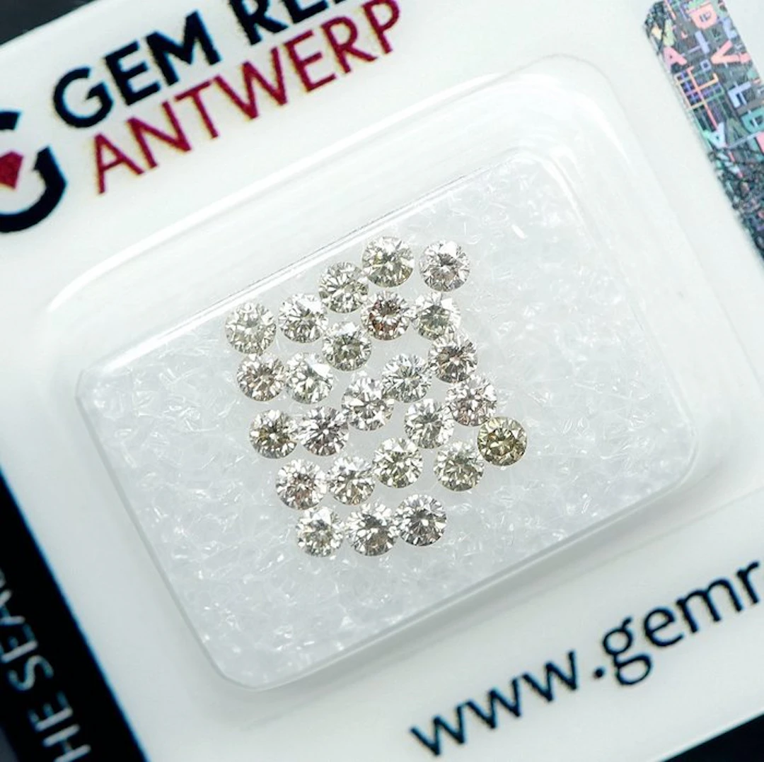 25 pcs Diamond (Natural) - 1.00 ct - Round - VS1, SI1 - Gem Report