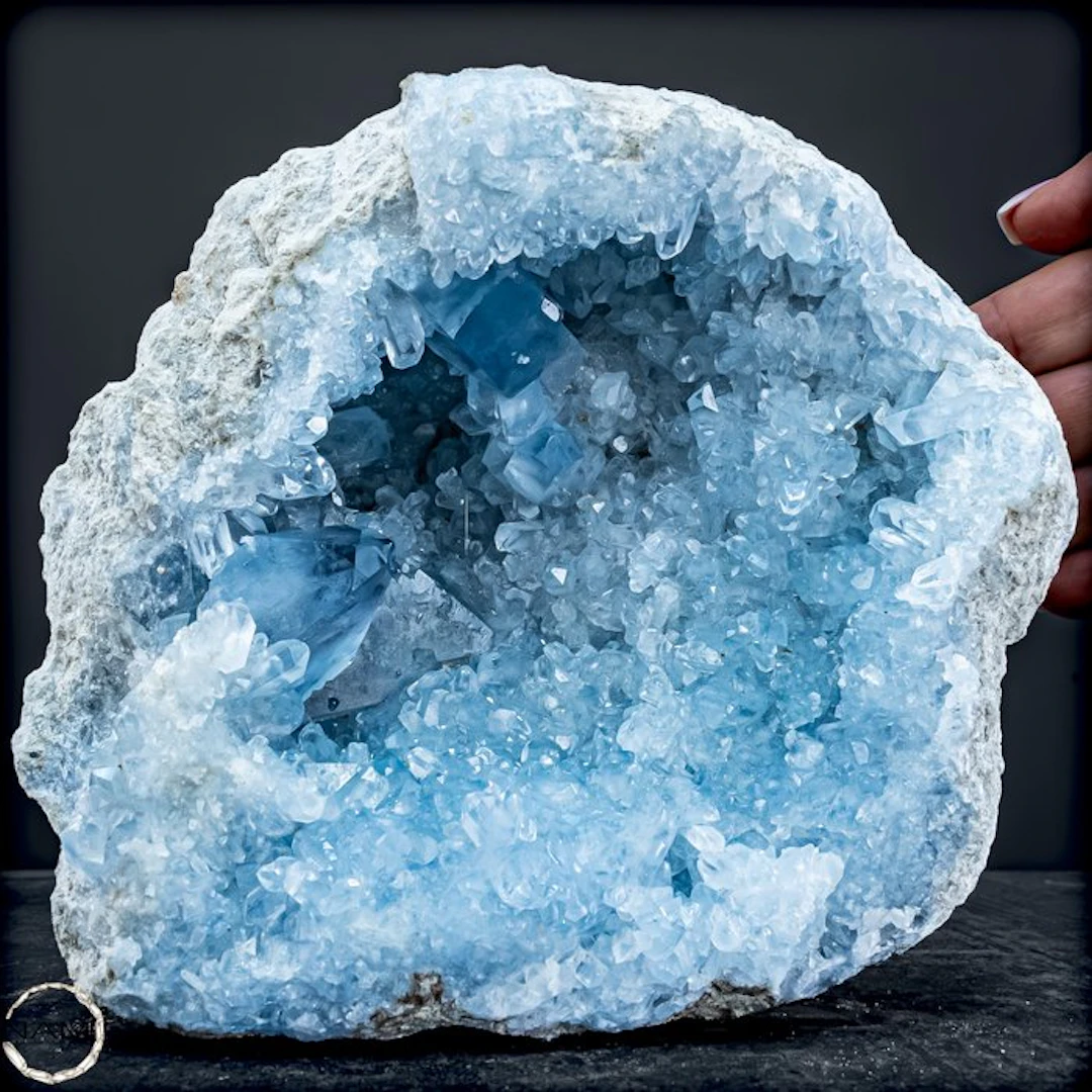 Natural Celestite druse – Sky-blue treasure from the earth.- 3830.69 g
